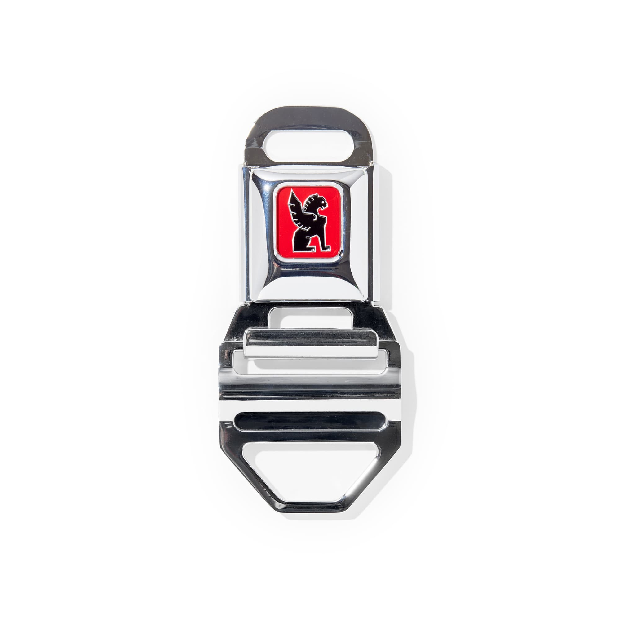 Chrome LG iconic buckle in chrome silver clasped #color_chrome