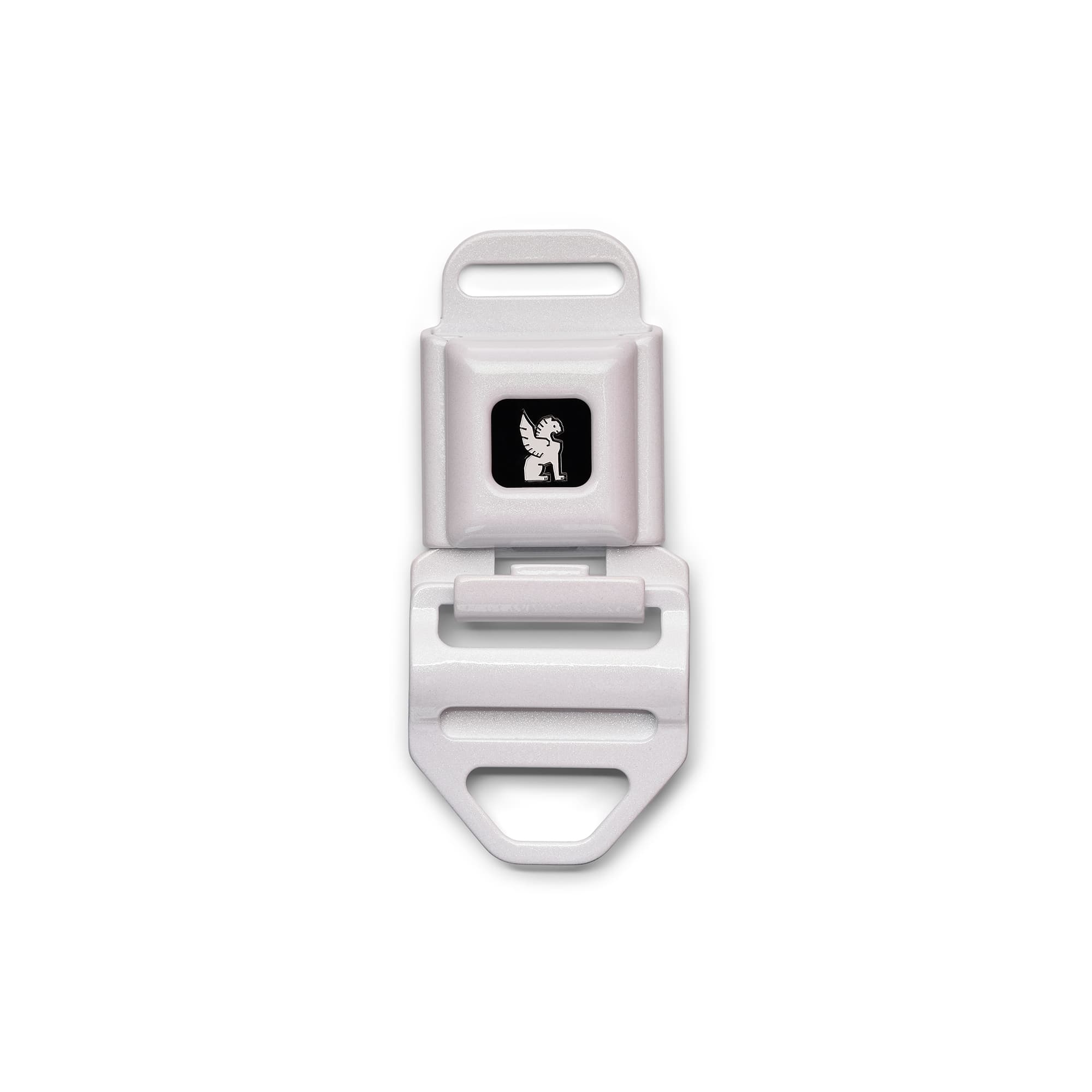 Medium iconic buckle in white pearl #color_white pearl