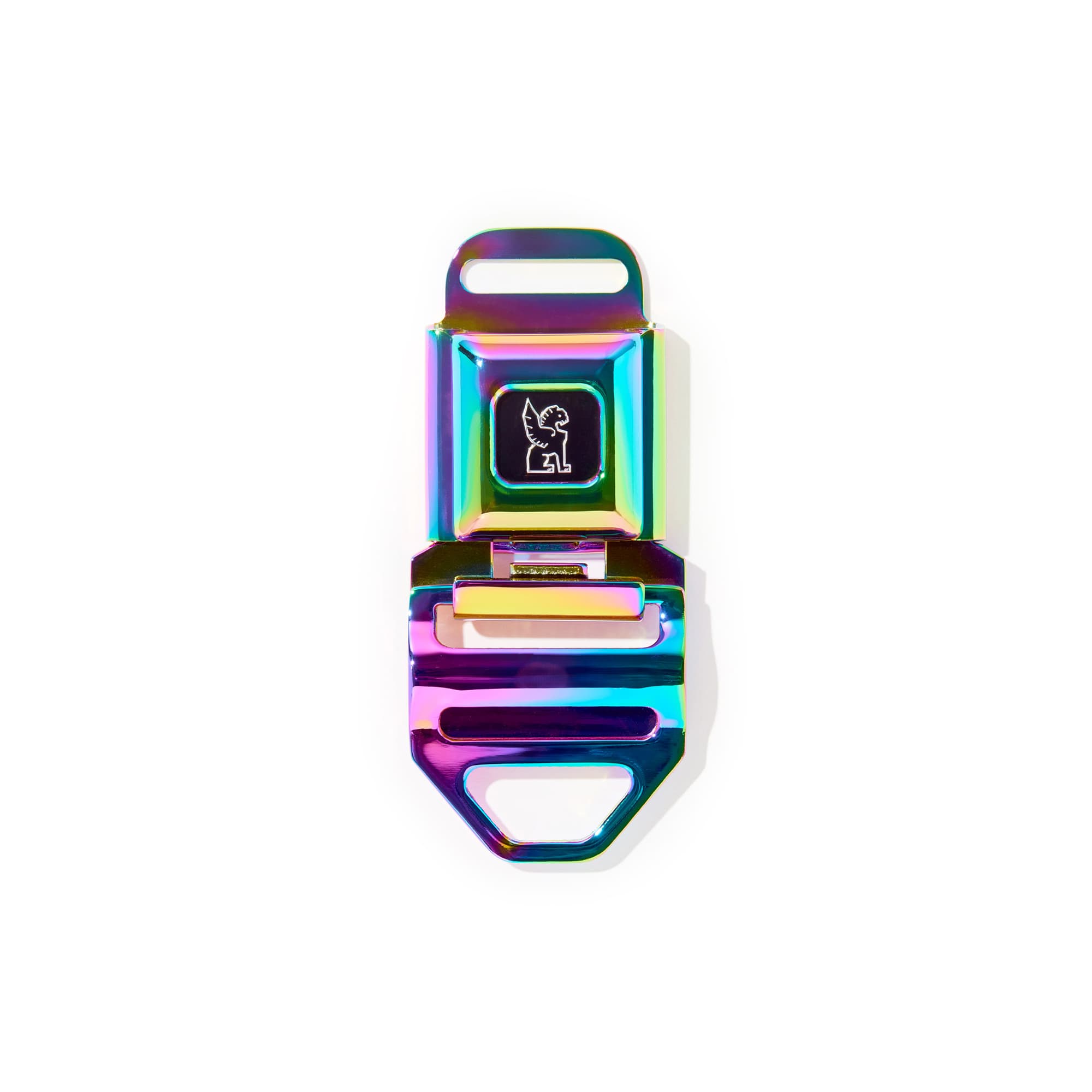 Iconic Chrome MD size seatbelt buckle in rainbow #color_rainbow
