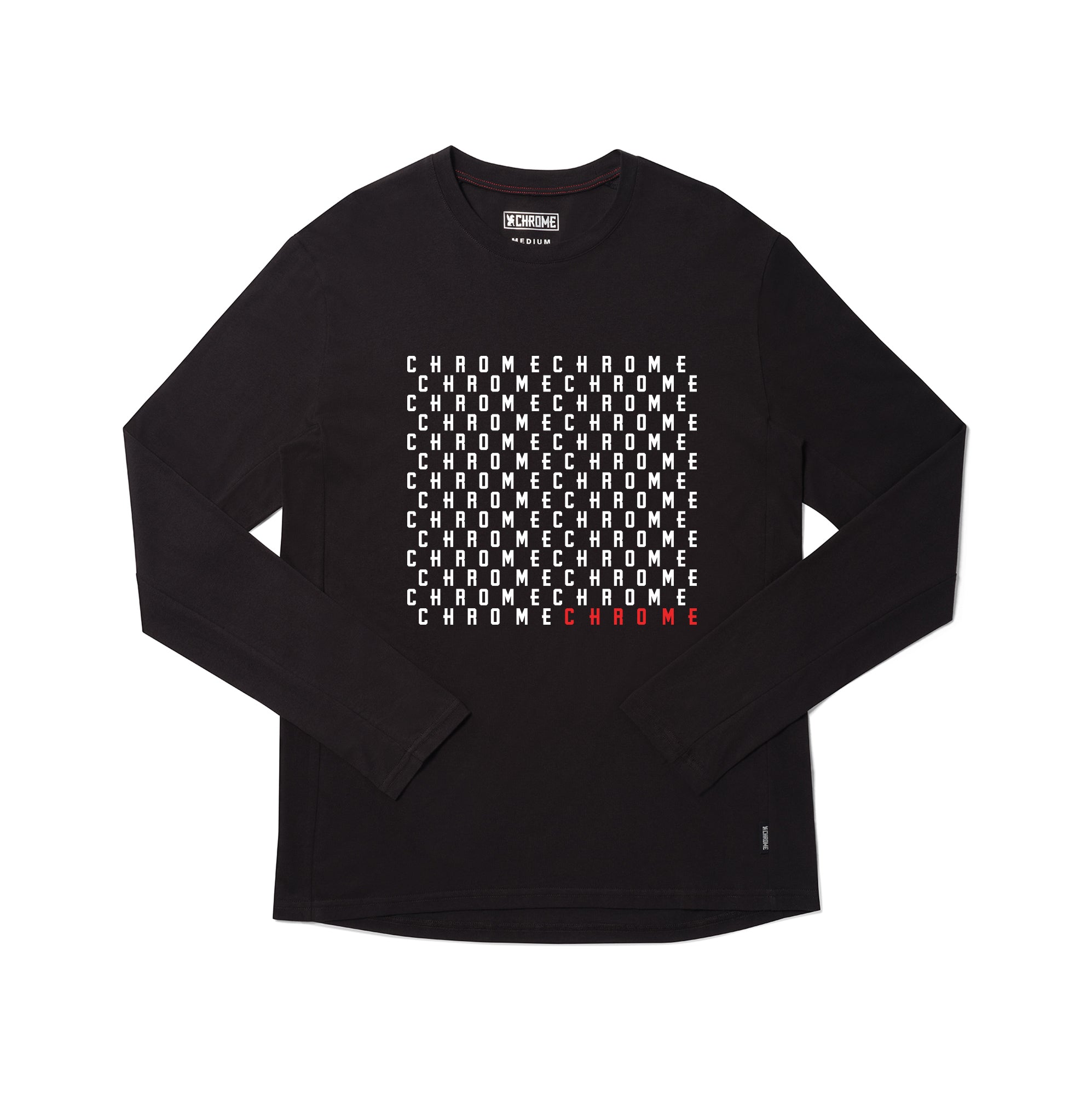 Chrome word play logo tee long sleeve in black #color_black