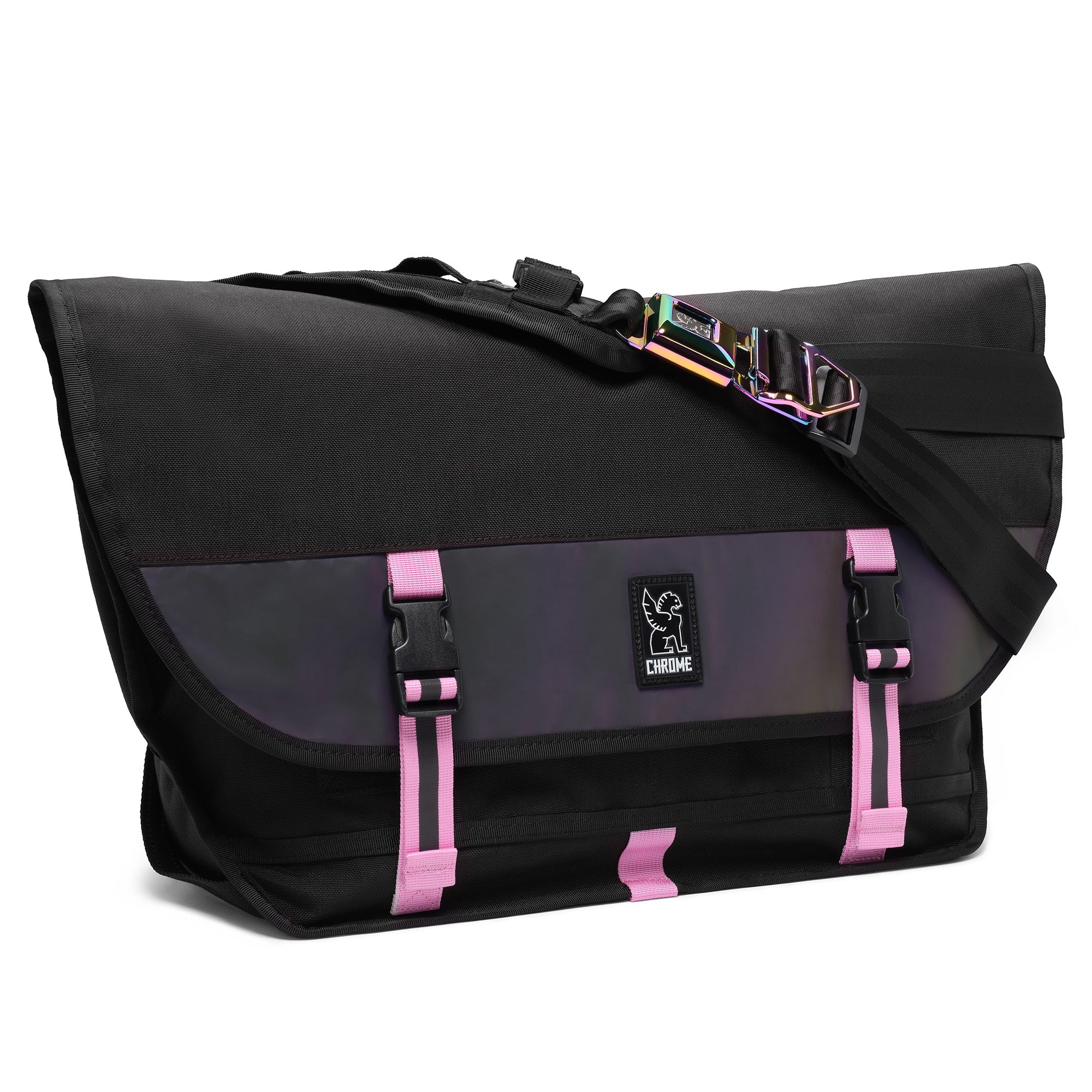 citizen messenger in rainbow reflective #color_rainbow reflective