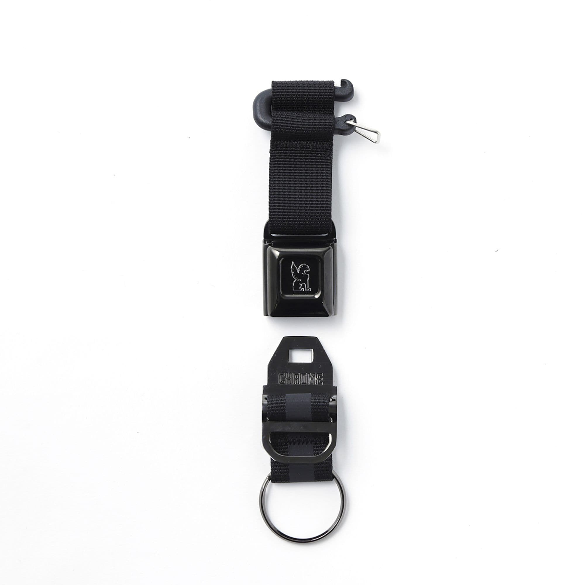 Mini Buckle Keychain open in Black Chrome #color_black chrome