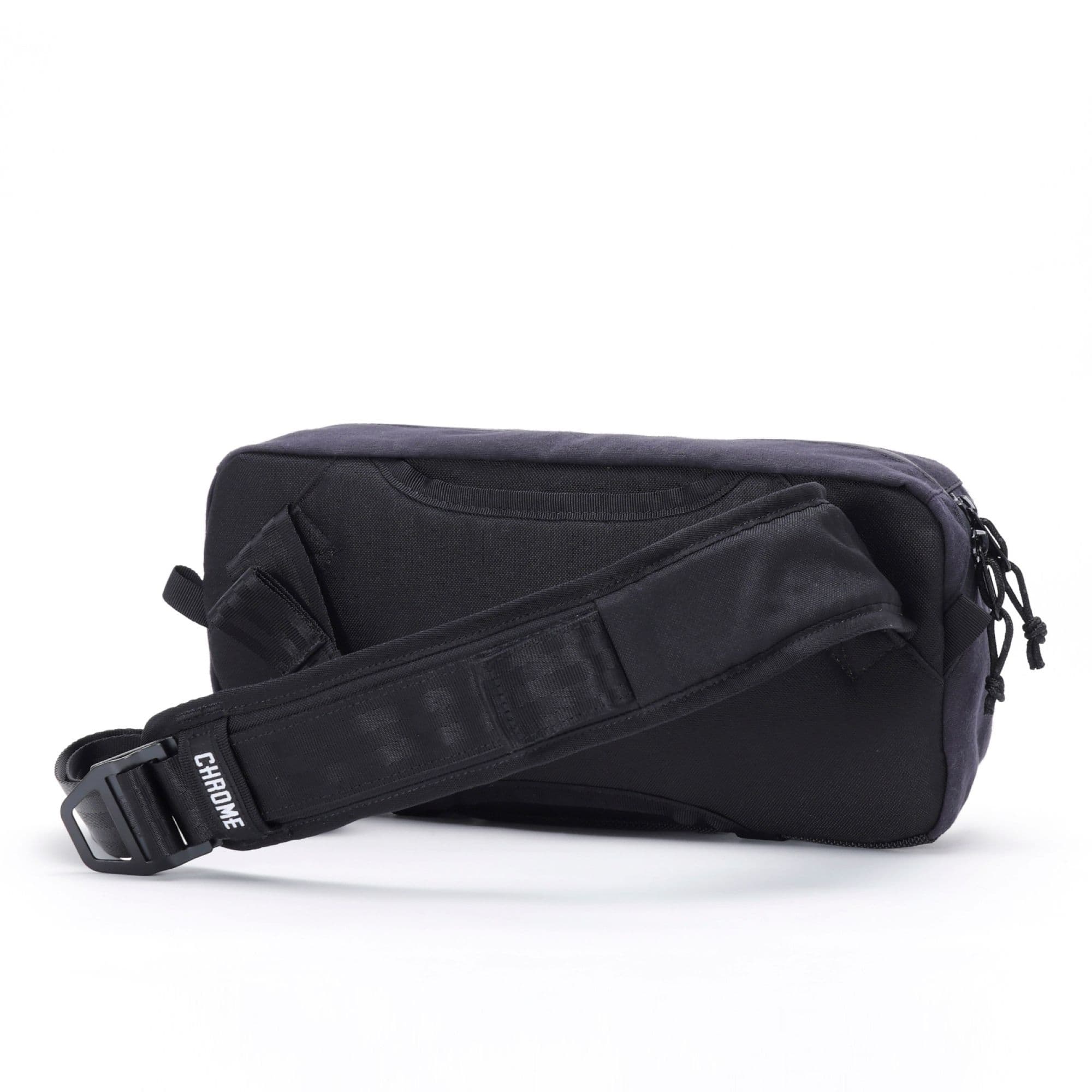 The back of the Mini Kadet in Black Canvas Leather #color_black canvas leather