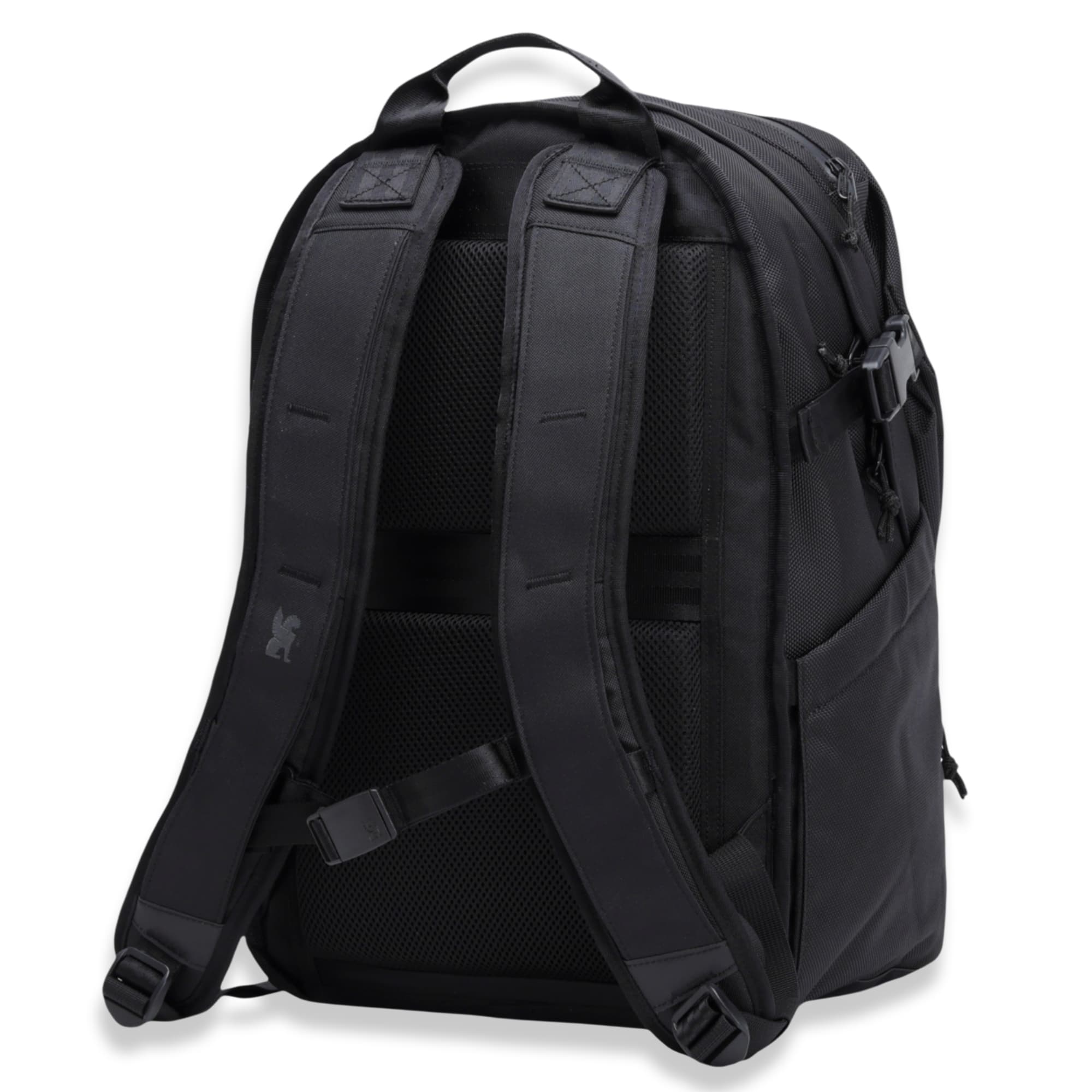 The back of the Extlek 24L Backpack in black #color_black