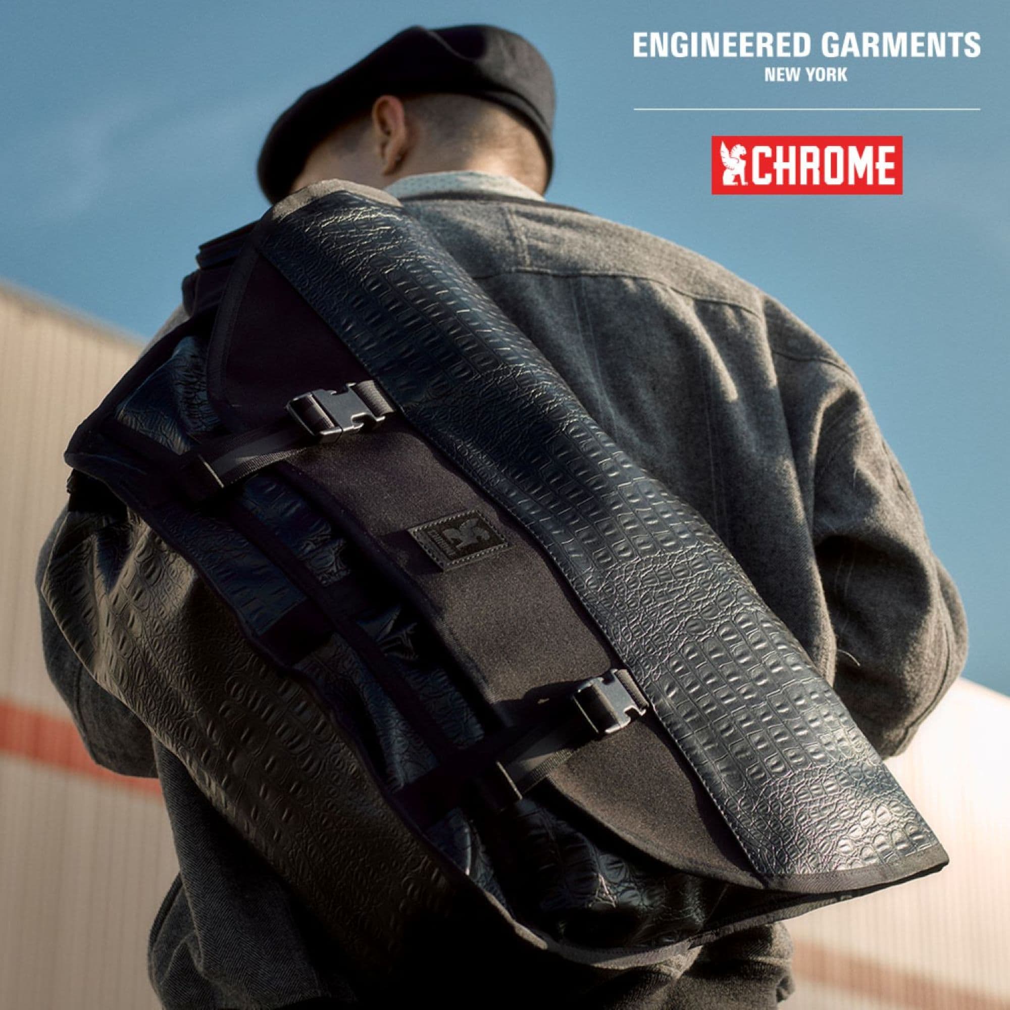 Chrome x EG Citizen 24L in Black on a persons back #color_croco / black