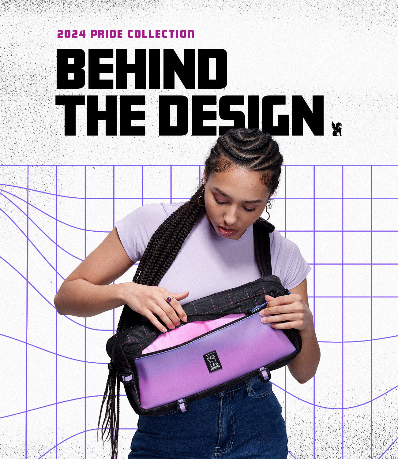 The pink liner inside the Pride collection Kadet shown by a person