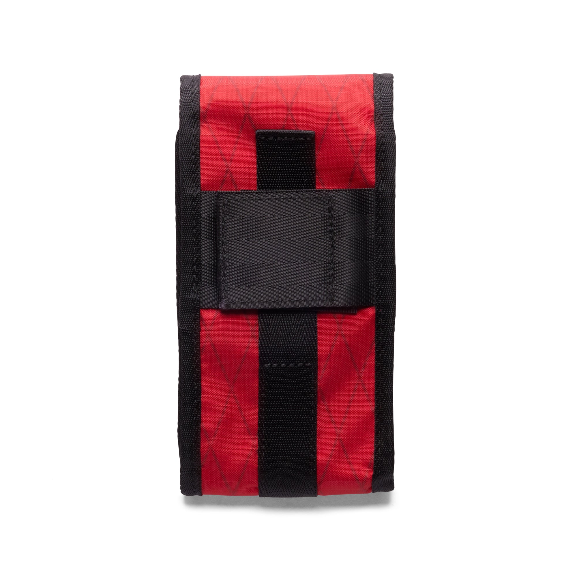 Back of large phone pouch in red x fabric #color_red x