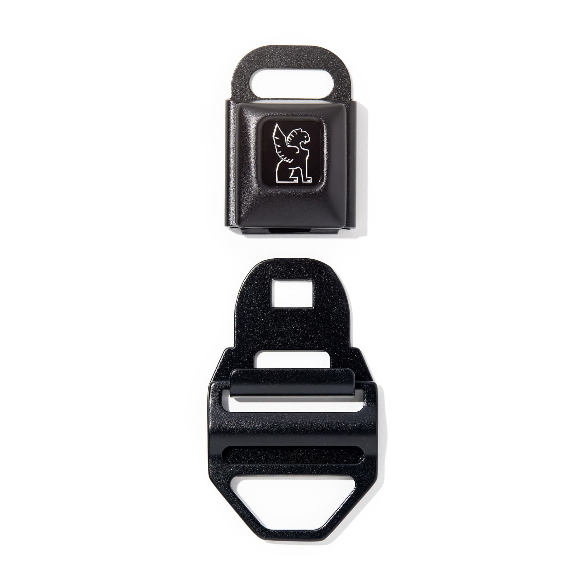 Chrome iconic buckle LG in chrome green un-clasped #color_black