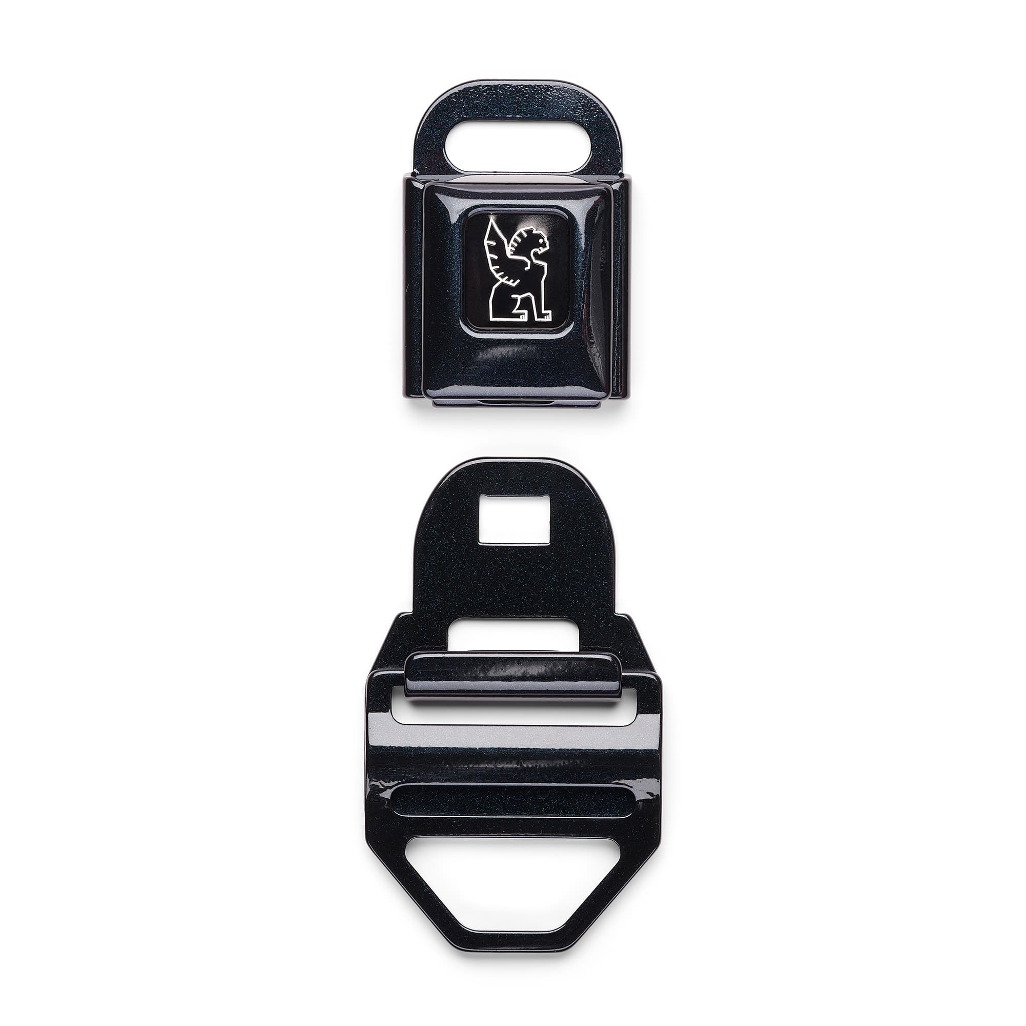 Large iconic buckle in black pearl open #color_black pearl