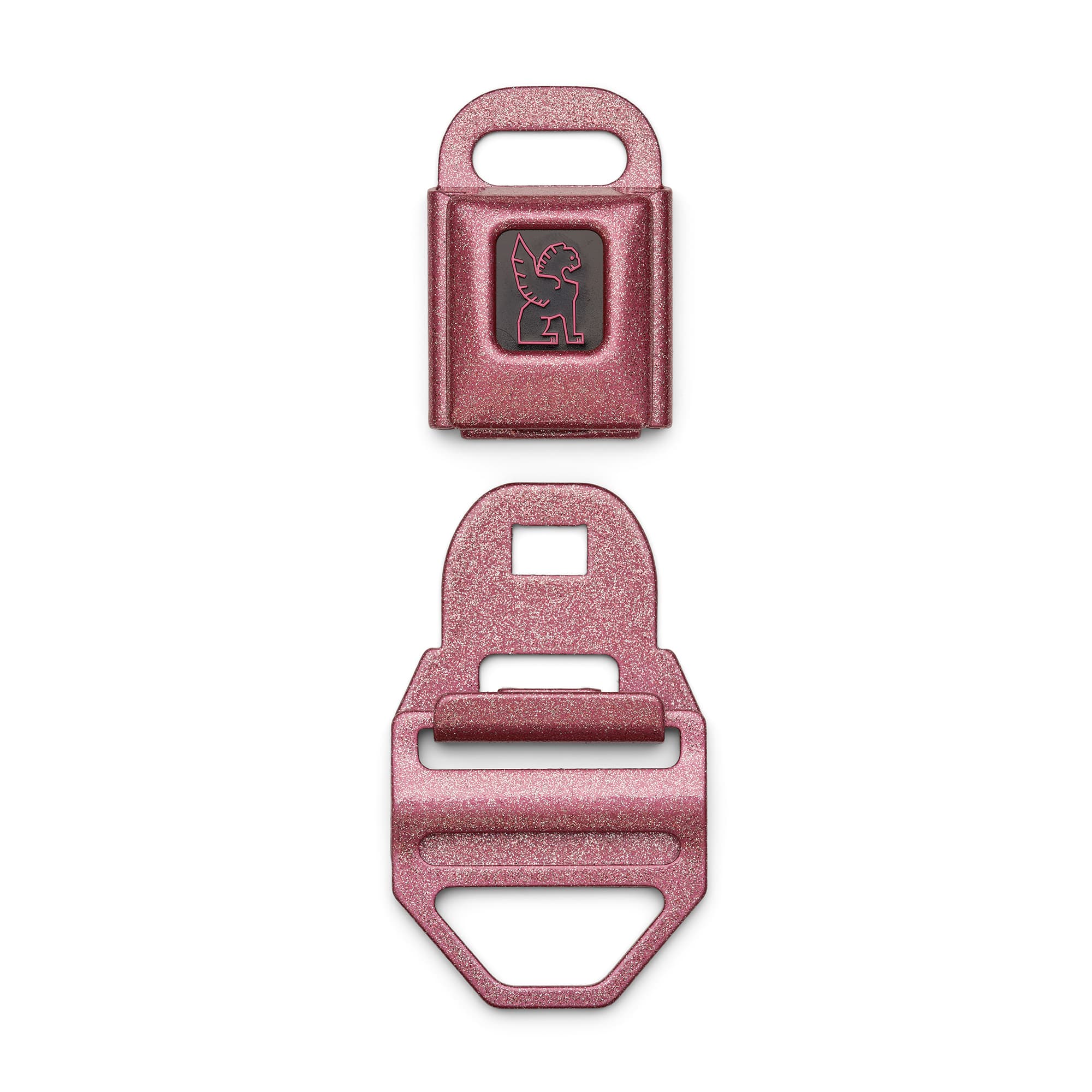 Large Seatbelt Buckle opened in Pink Glitter #color_pink glitter
