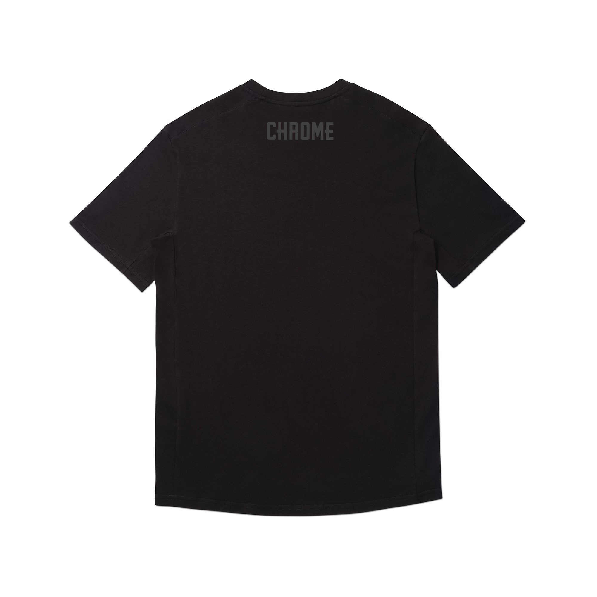 Chrome checkerboard logo tee short sleeve in black back view #color_black