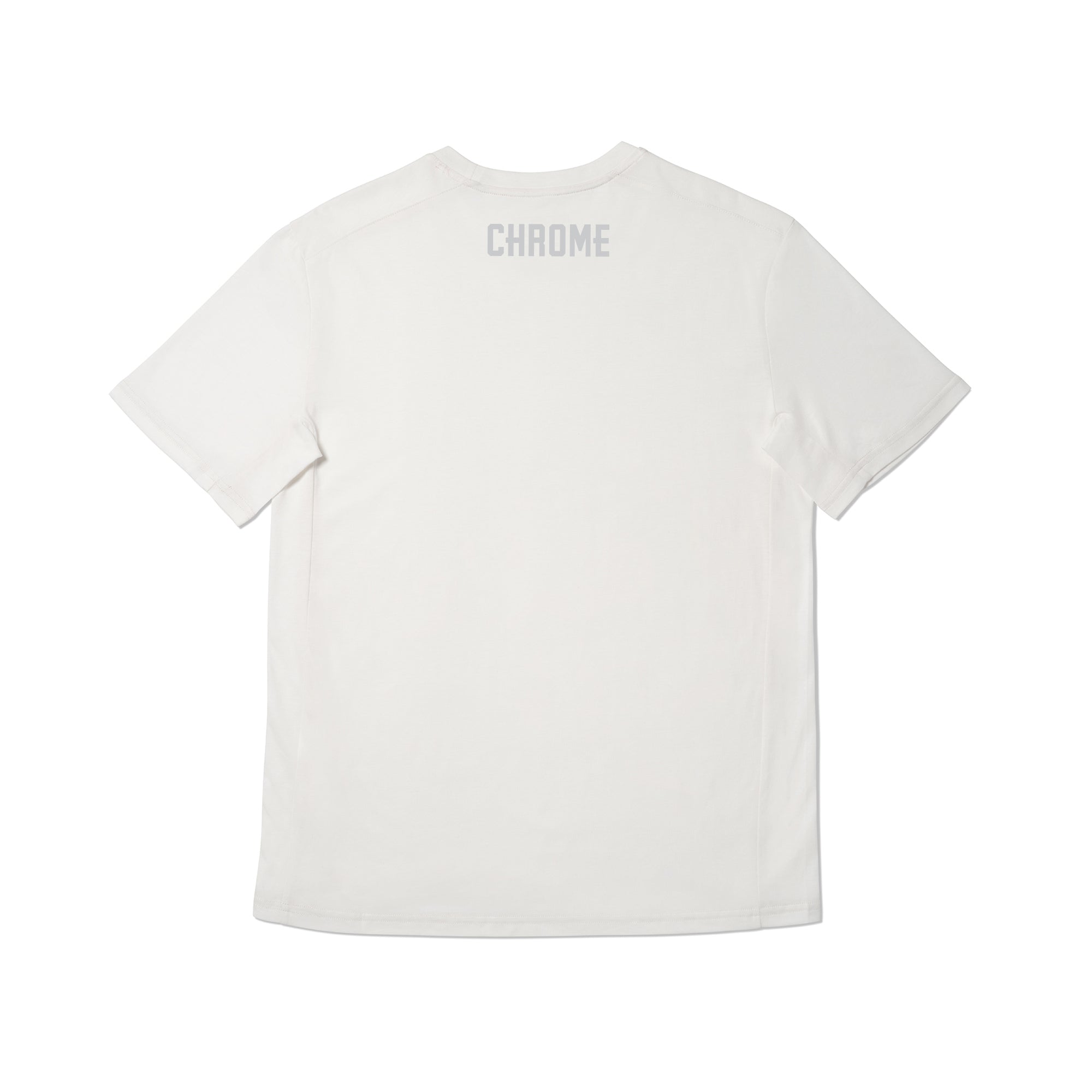 Chrome checkerboard logo tee short sleeve in white back view #color_white