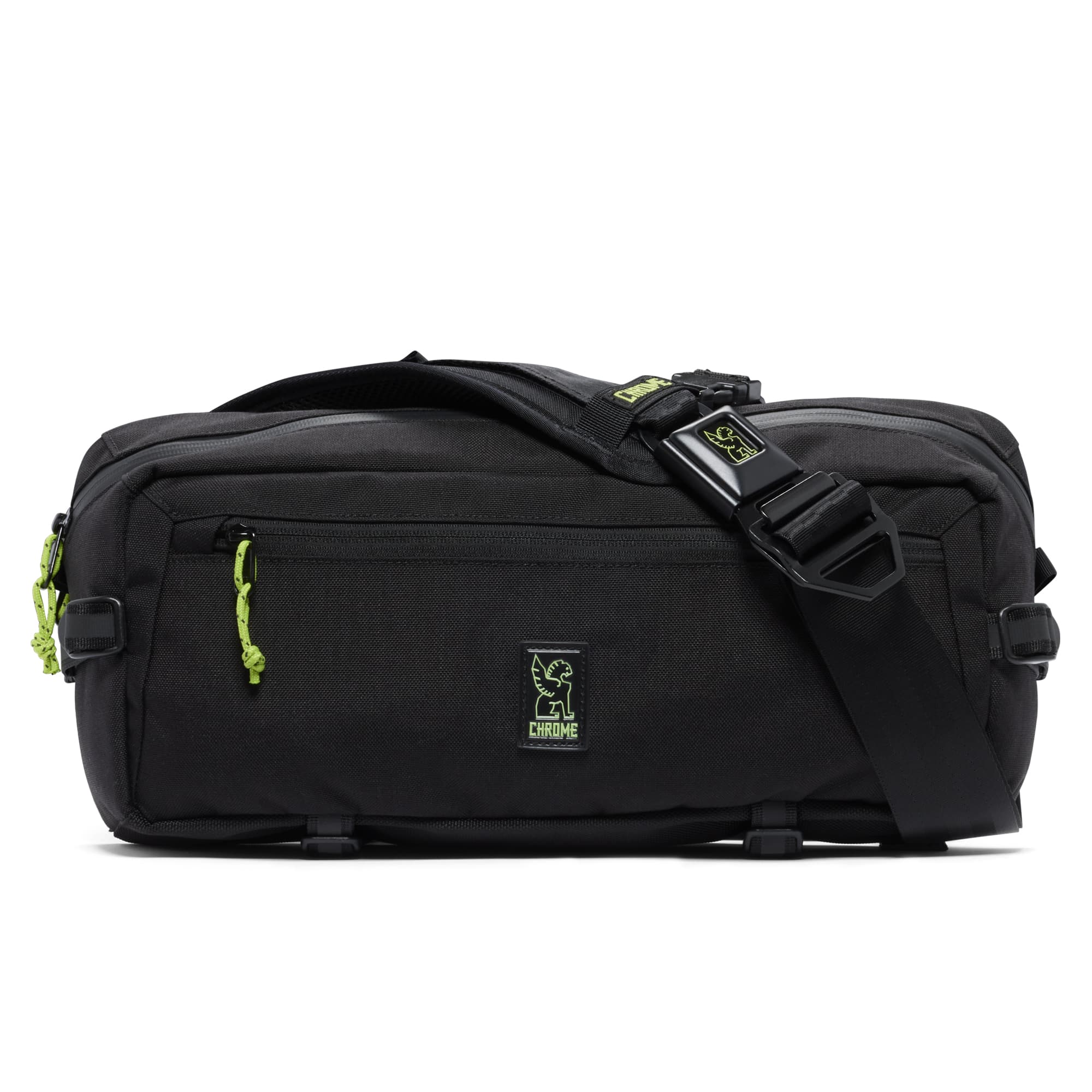 Chrome x ALC collab black with green liner front of bag #color_black / alc green