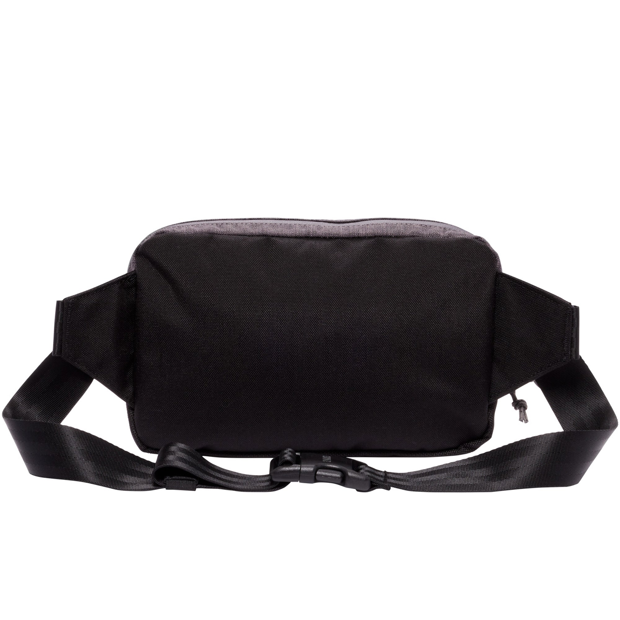 ziptop fanny pack in grey twill back view #color_castlerock twill