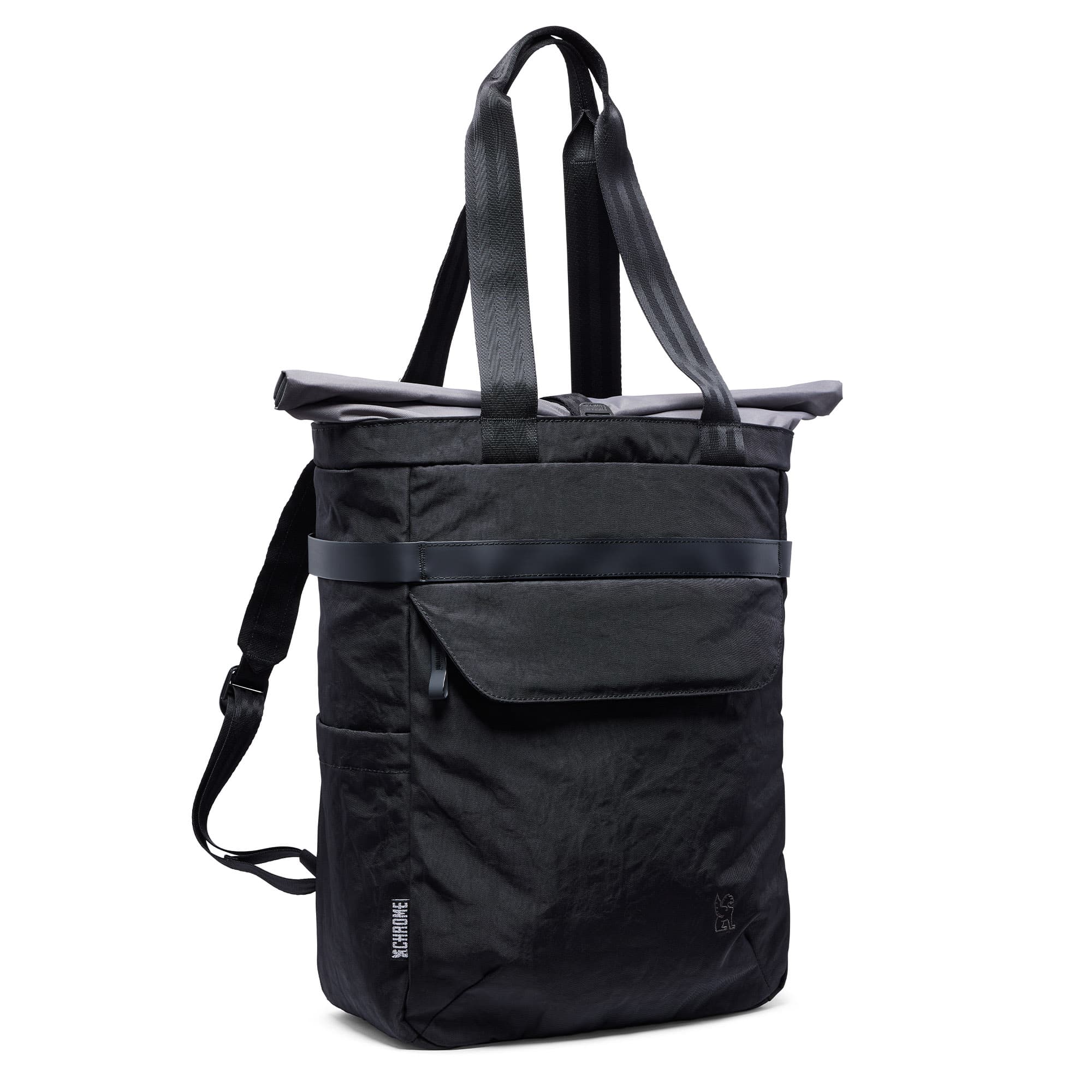Valencia tote in black shoulder straps up #color_black
