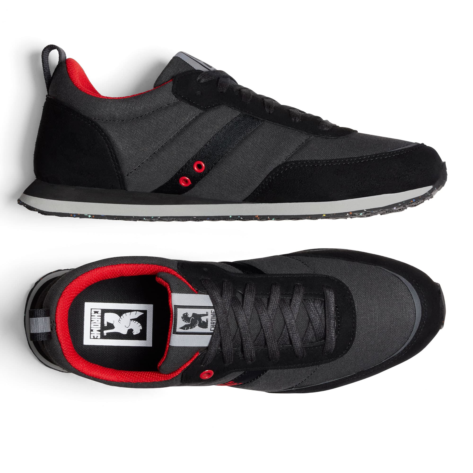 Powell sneakers inside view of one in black grey #color_black grey