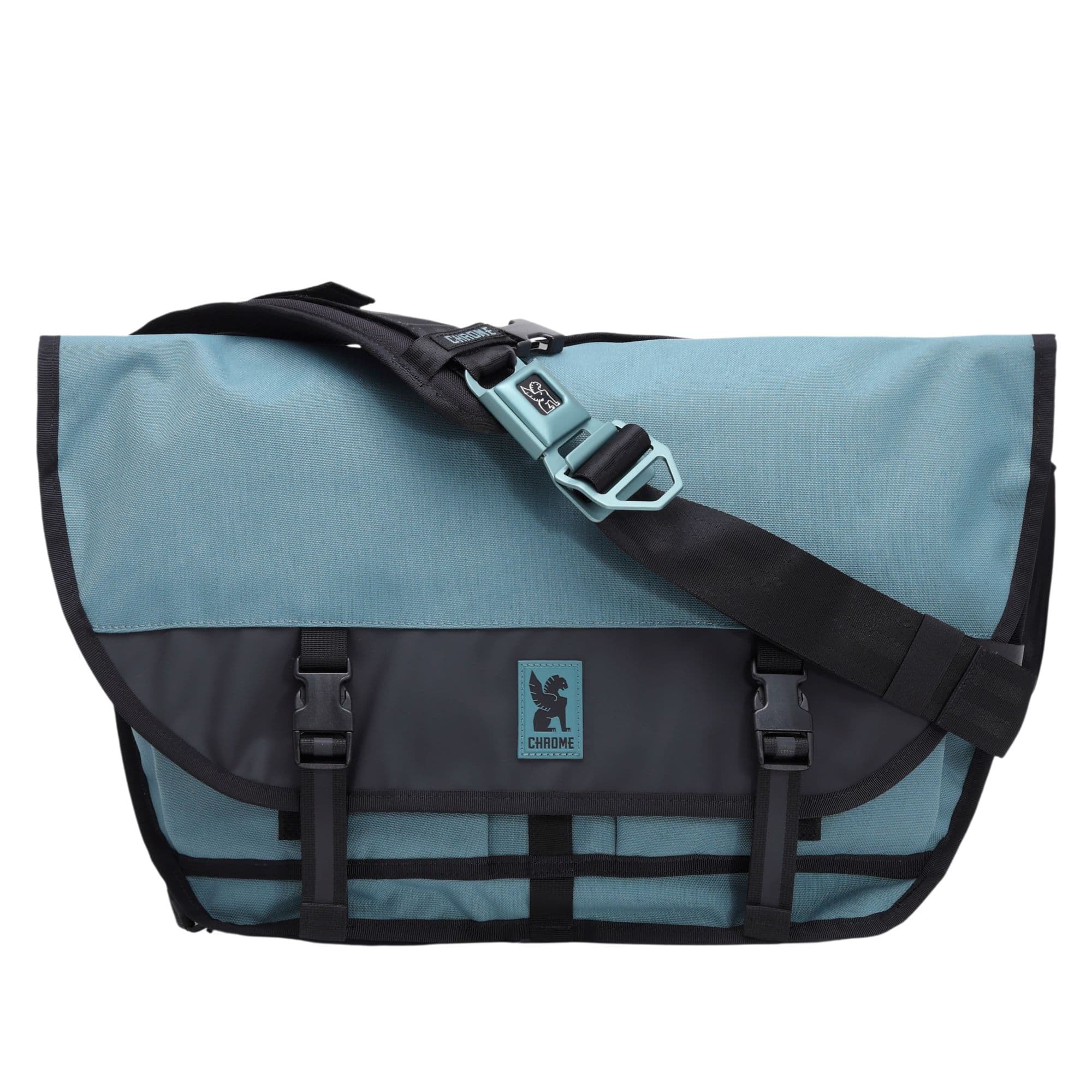 The full front of the Citizen 24L Messenger in blue #color_steel blue