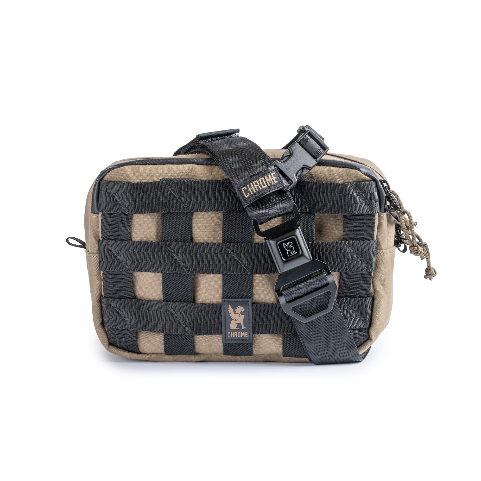 The full front of the updated Barrage 5L Sling in brown #color_coyote x