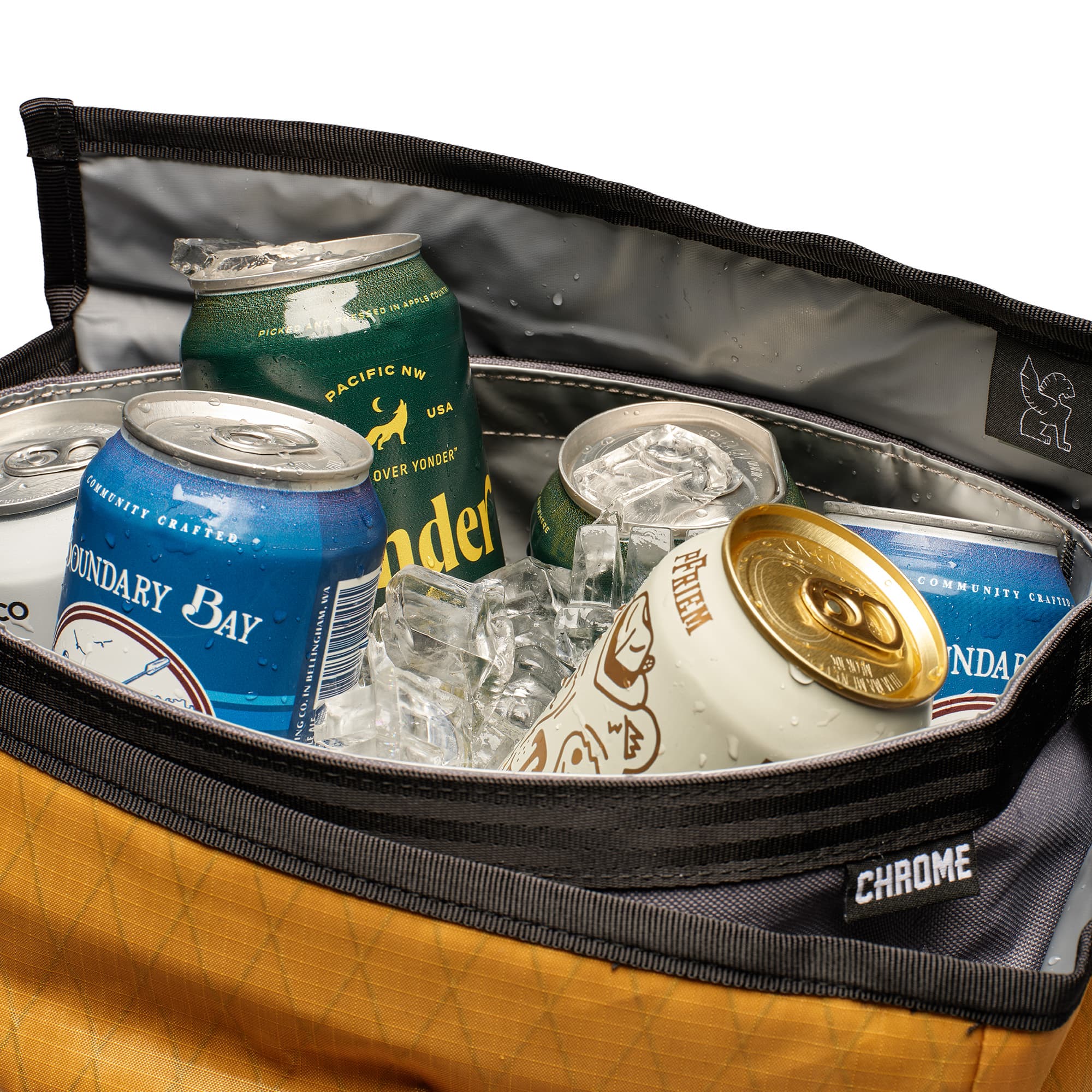 Barrage cooler rolltop insert packed with ice and drinks