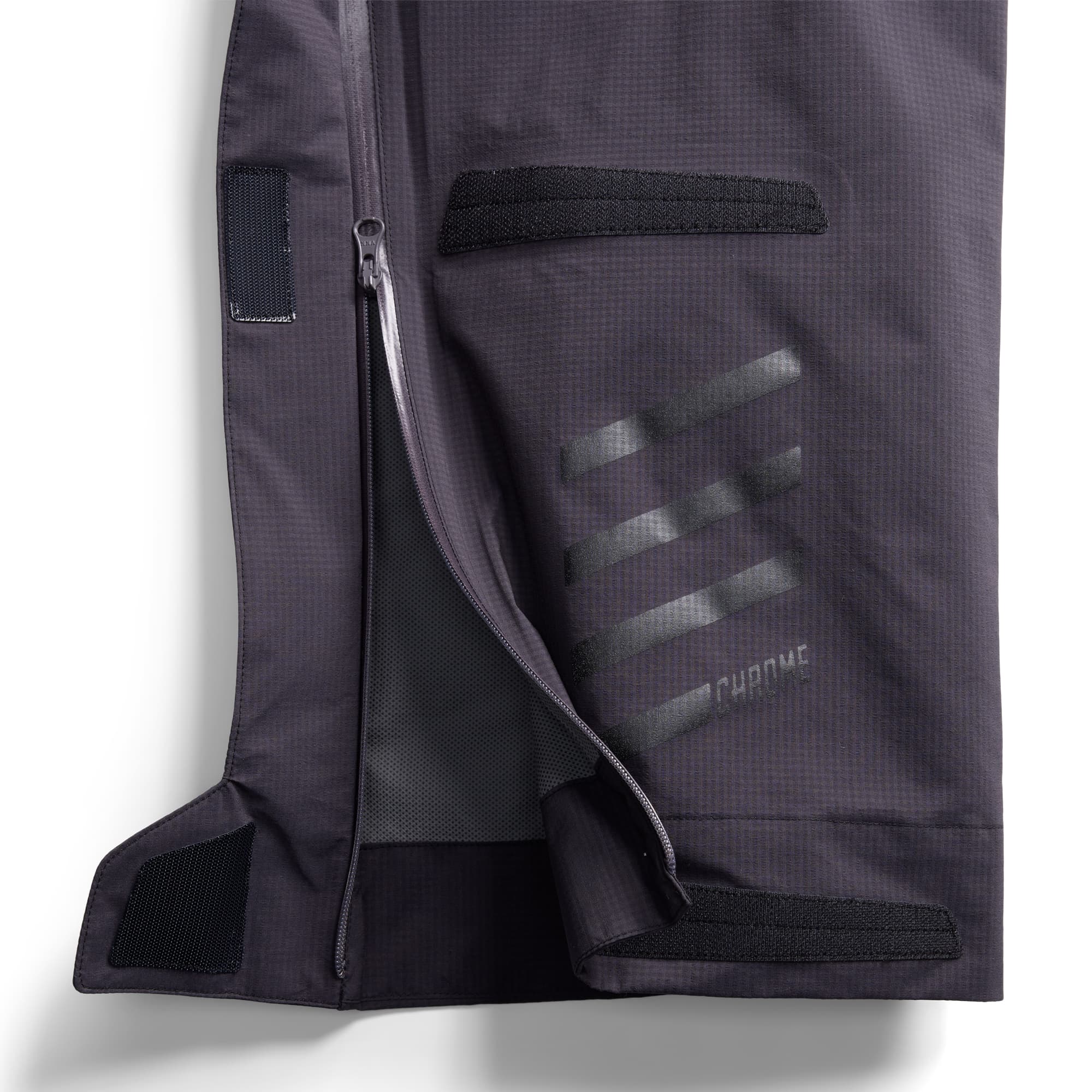 Zipper of the Downpour Pant in black