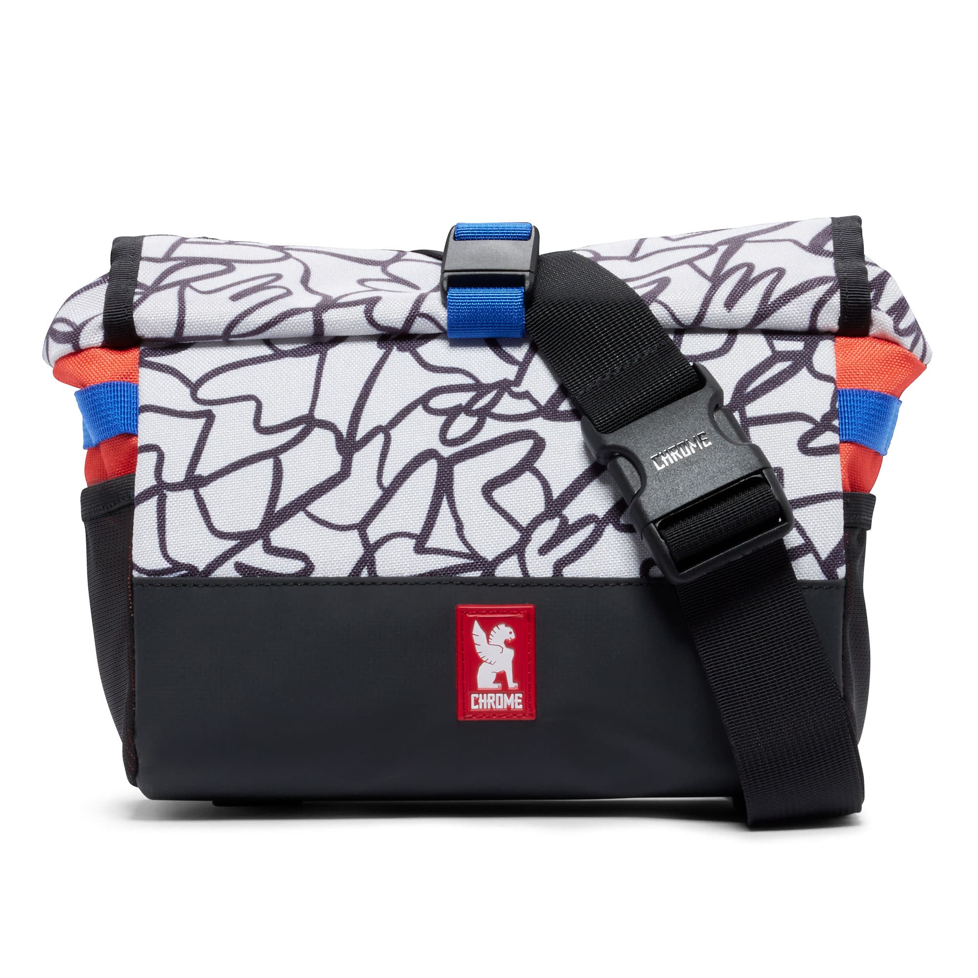Lucas Beaufort print on the Doubletrack Handlebar Bag full front view #color_lucas beaufort