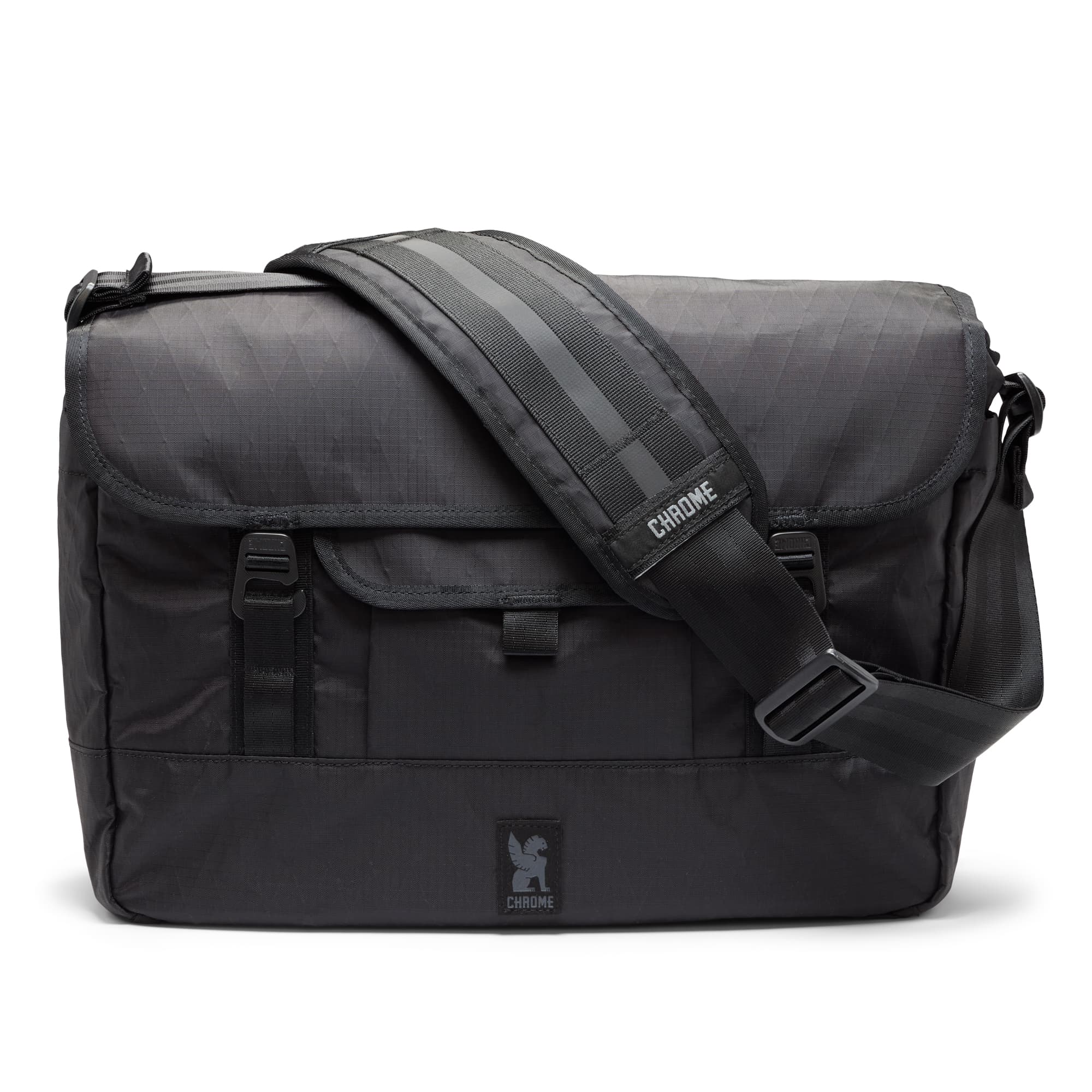 Midtown 20L Messenger full front view in black #color_black x