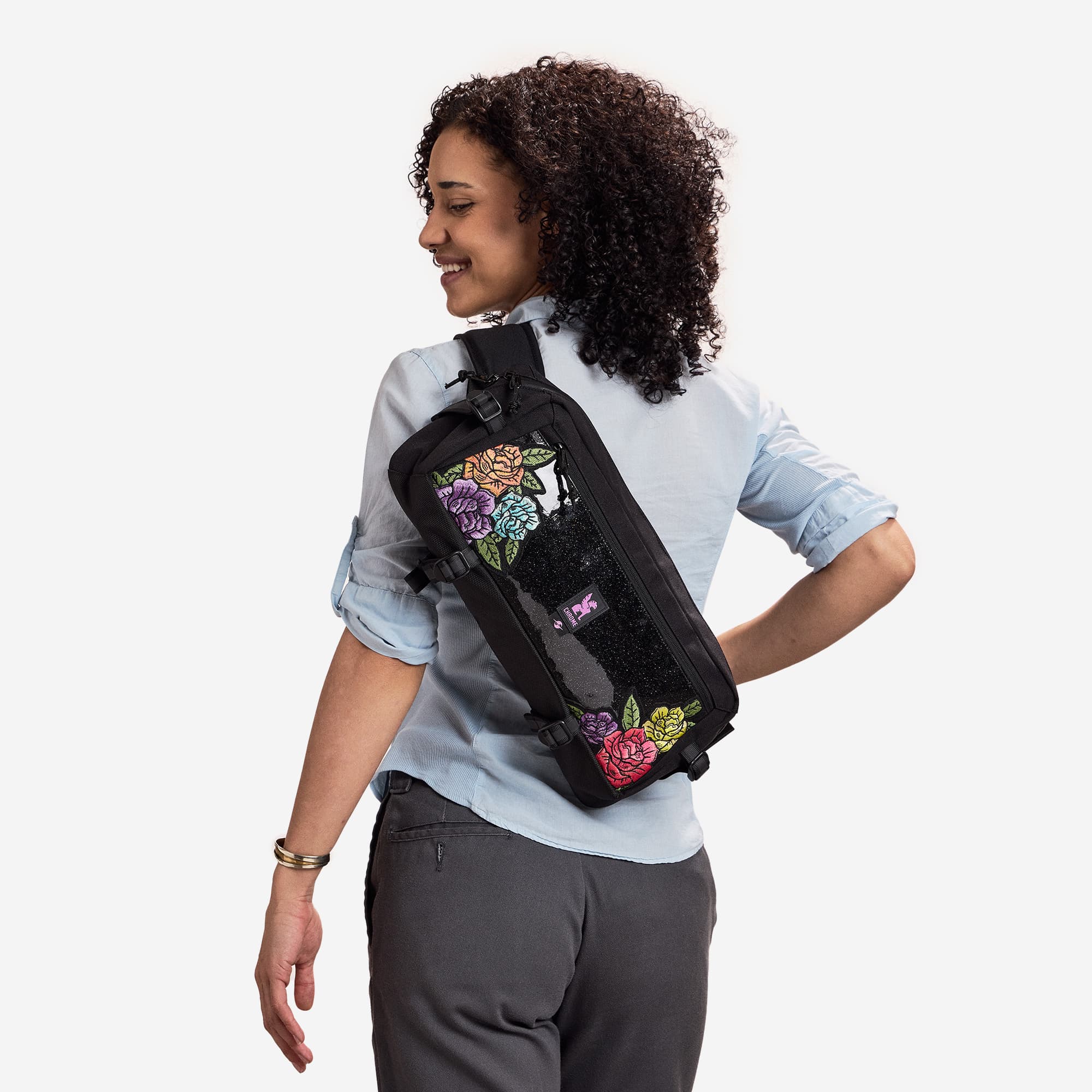 The Pride Kadet in Rio Rose Black on a woman #color_rio rose black