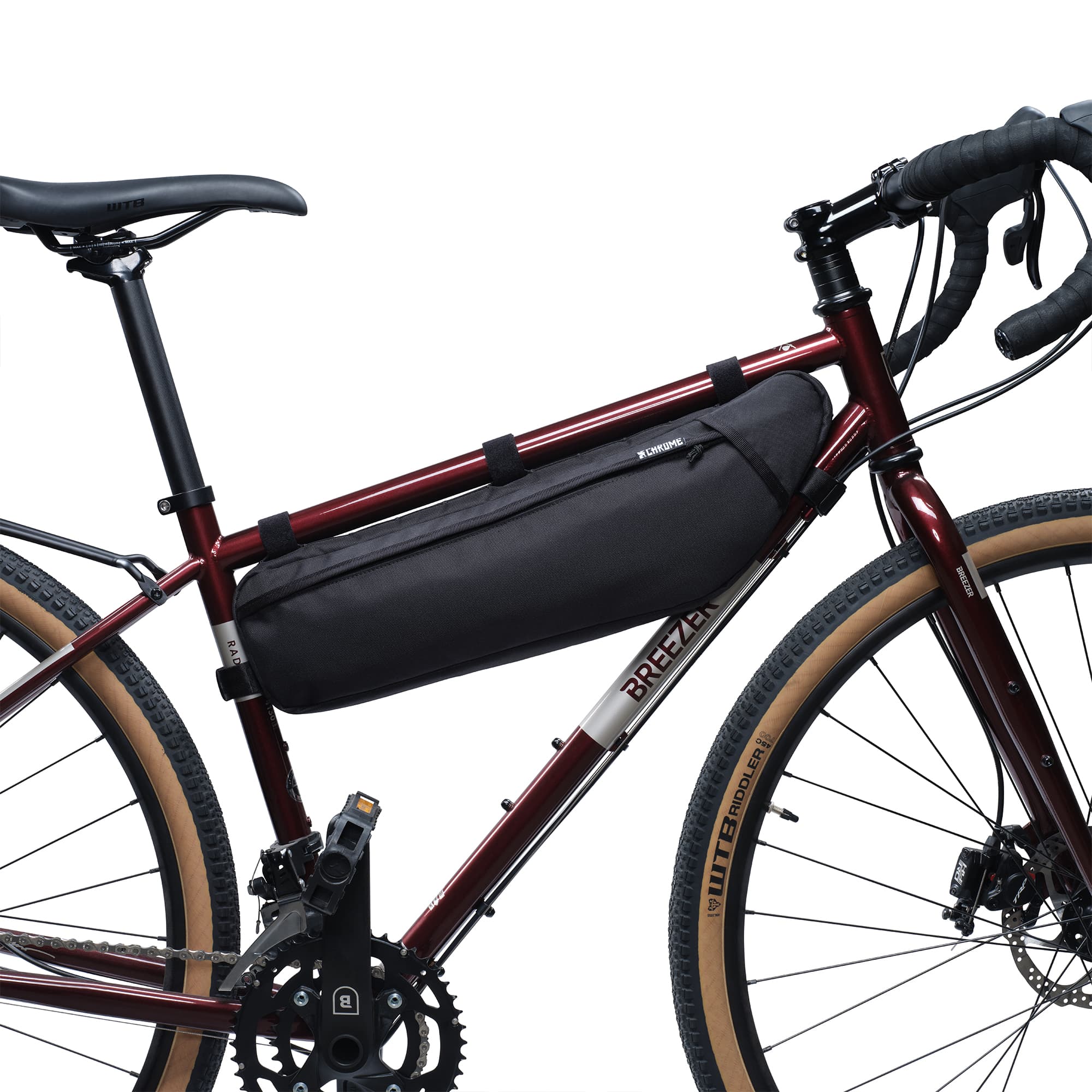 Holman Frame bag L-XL in black on a bike