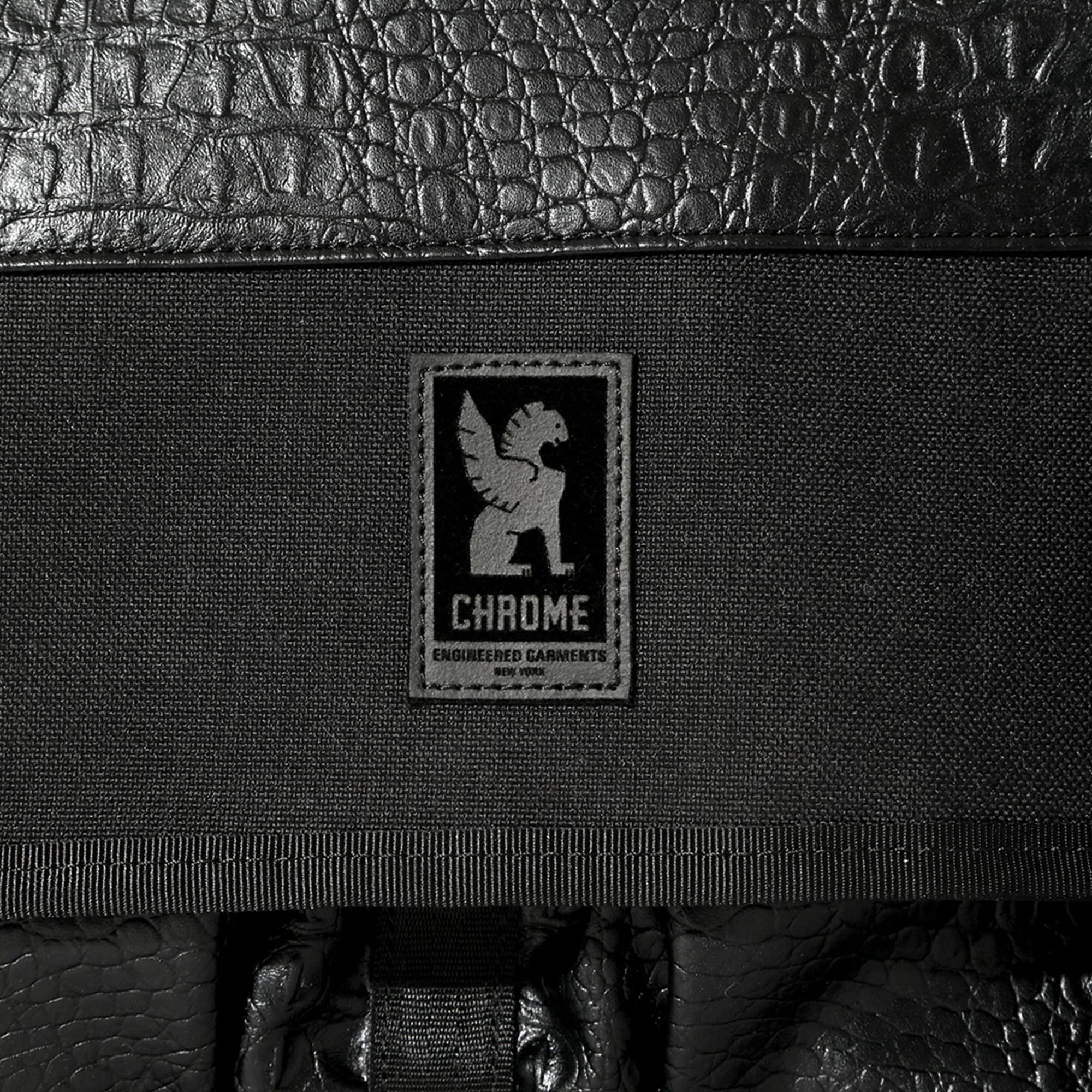 Chrome x EG Citizen Messenger in Black up close logo patch #color_croco / black