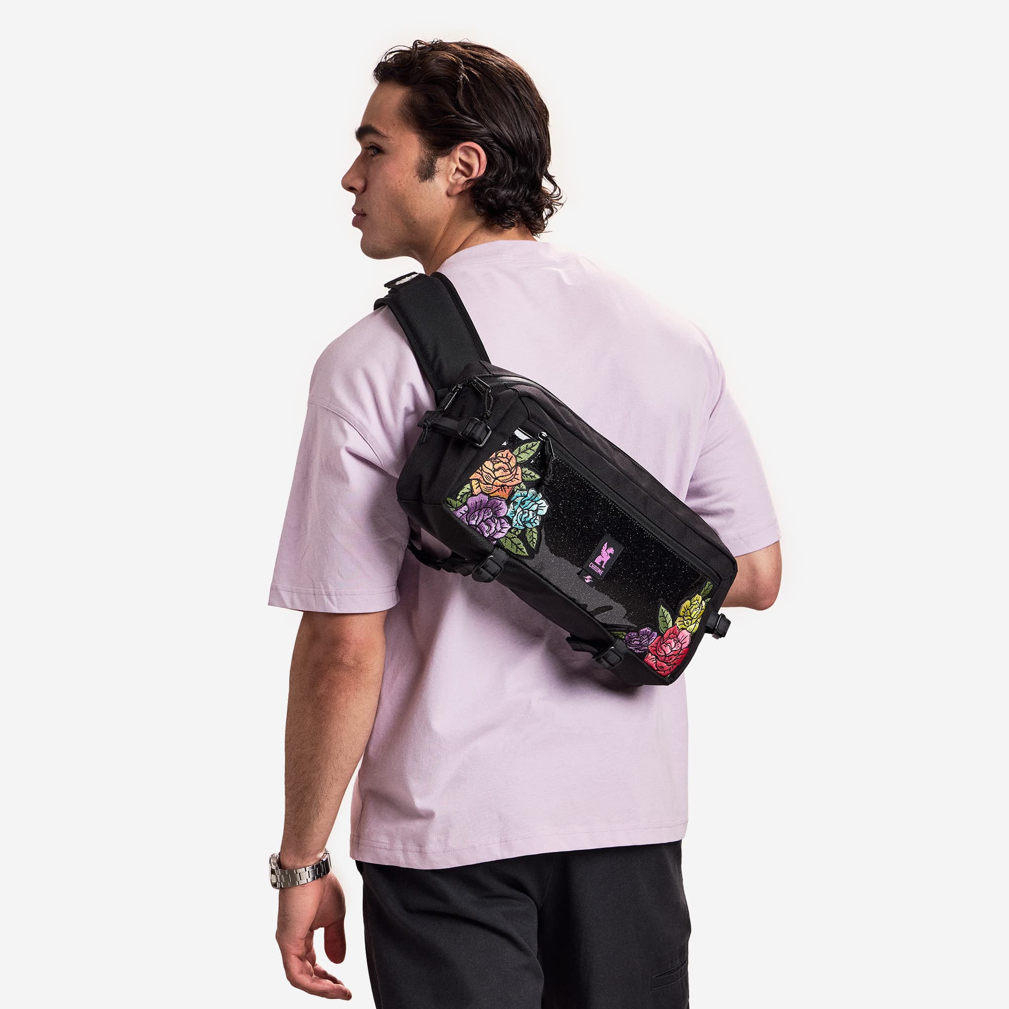 The Pride Kadet in Rio Rose Black on a man #color_rio rose black