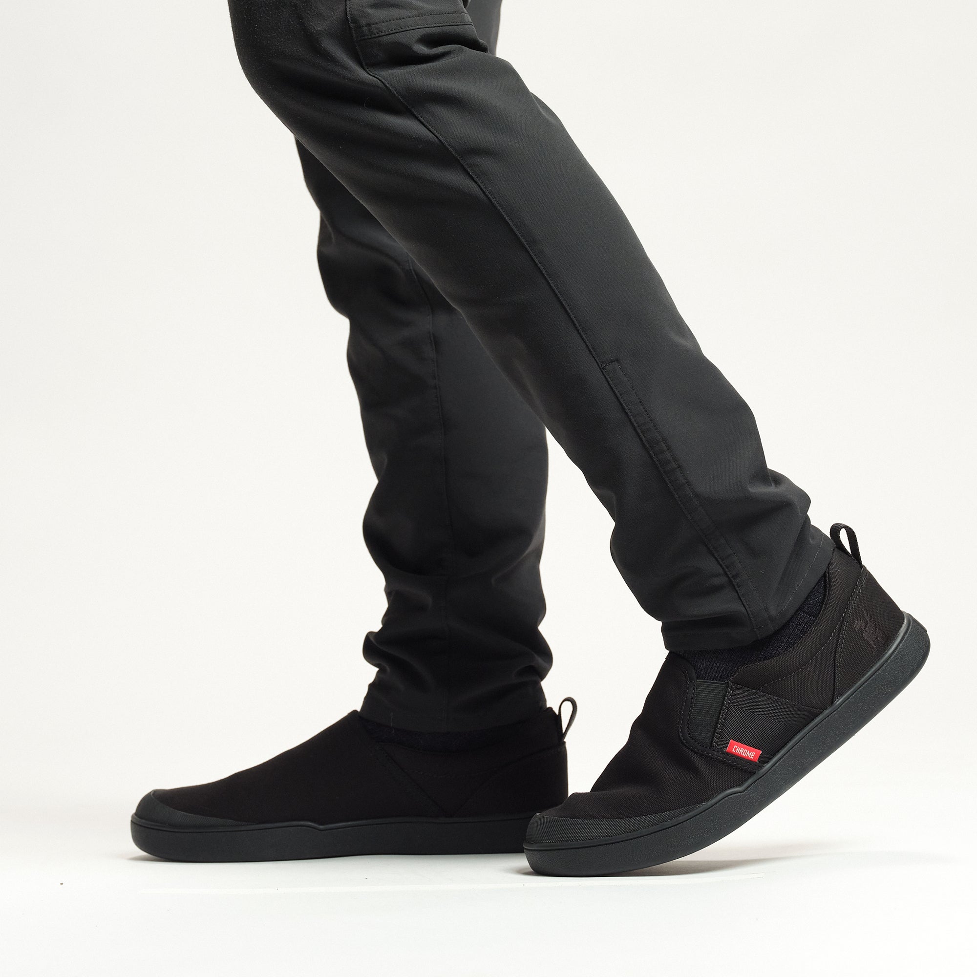 Boyer slip on in black on a person