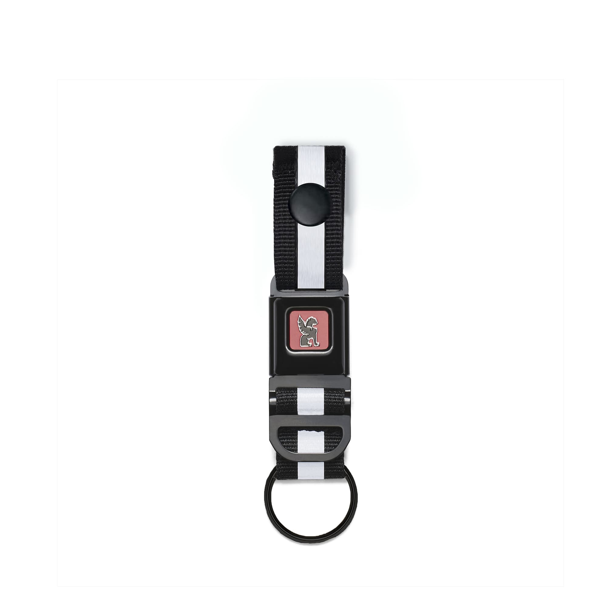 Our updated Mini Buckle Keychain in Black and Red #color_black / red