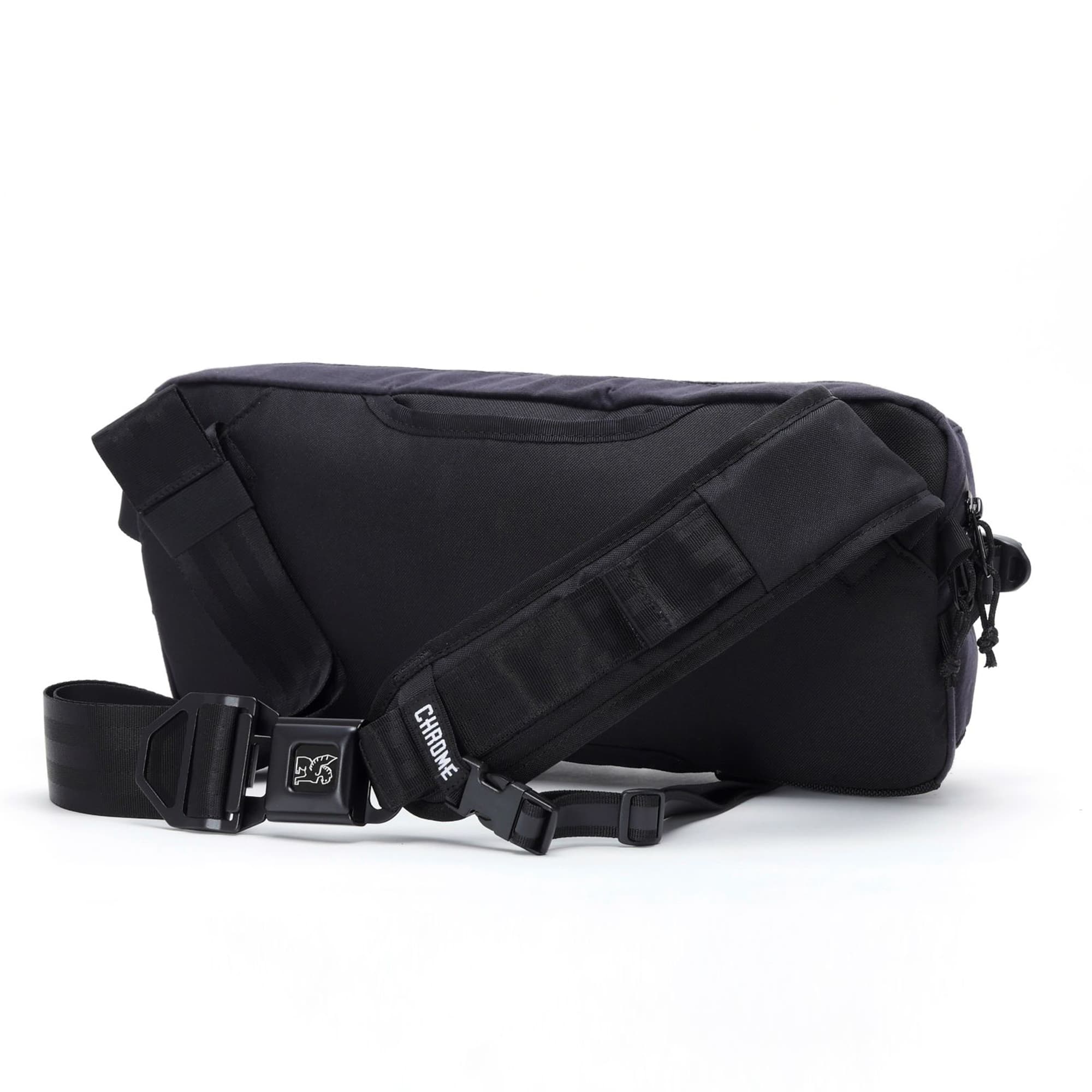 The back of the Kadet in Black Canvas Leather #color_black canvas leather