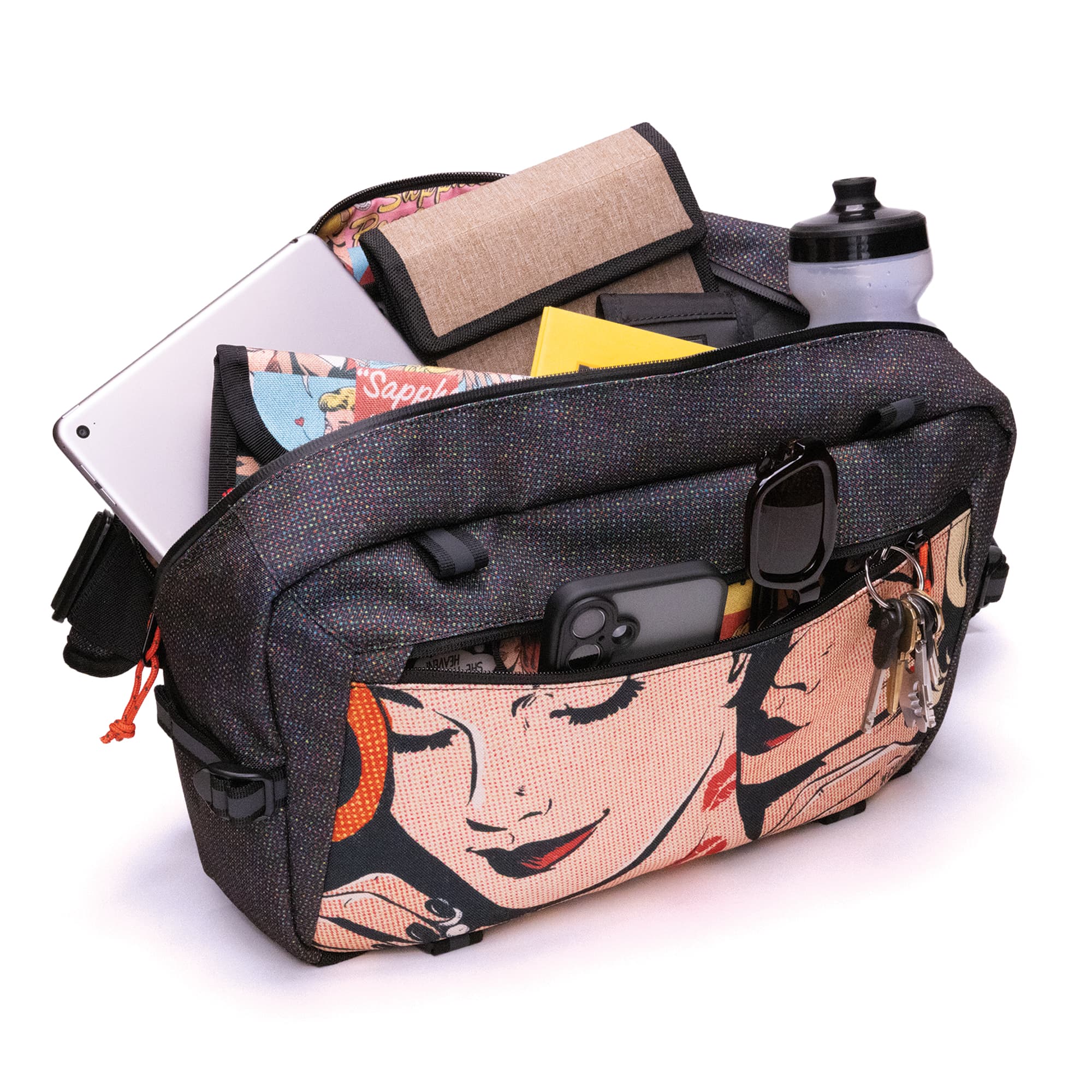 A pack out of the Chrome x J Prince Kadet Max Pride Bag #color_j prince