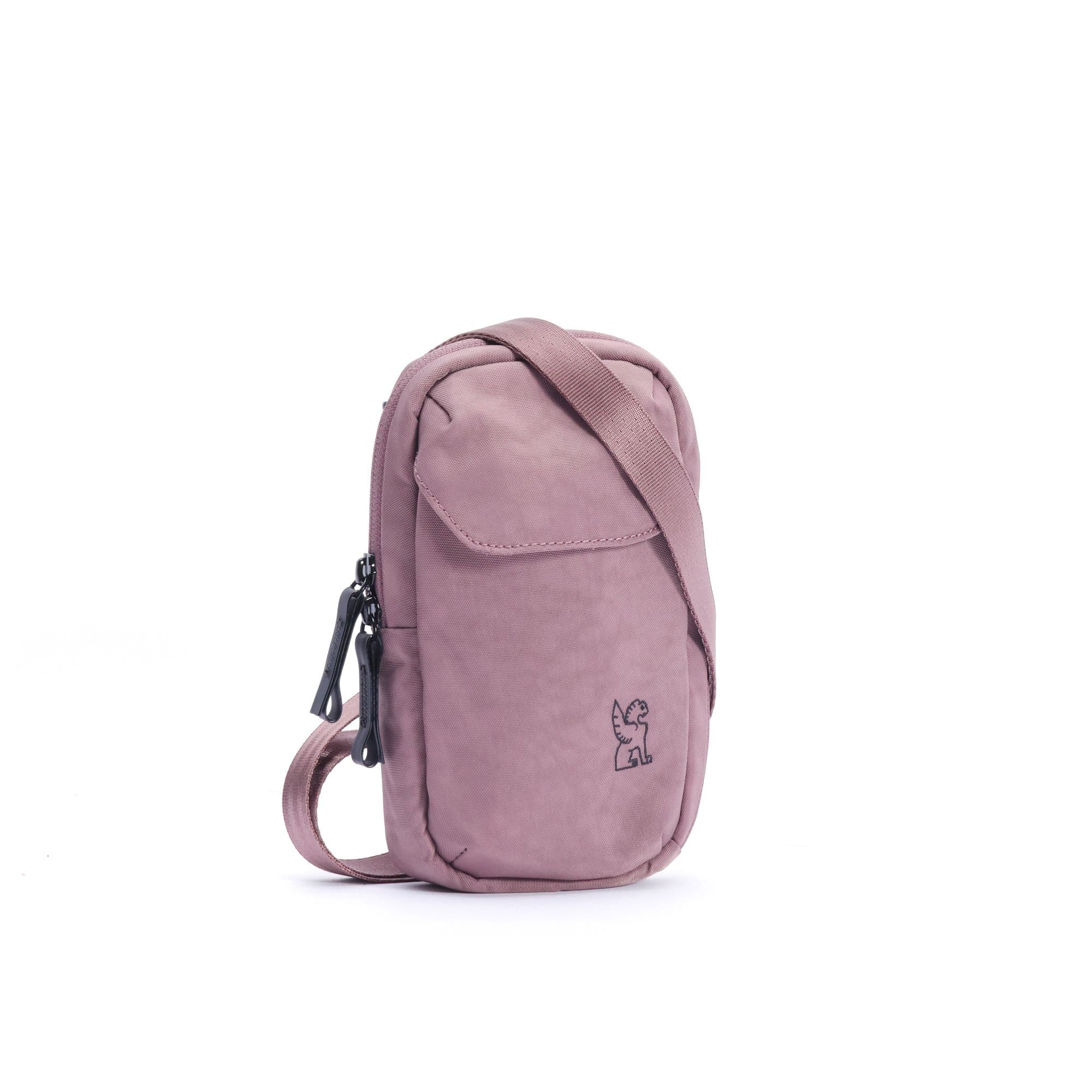Pink crossbody bag with a small Chrome logo #color_mauve