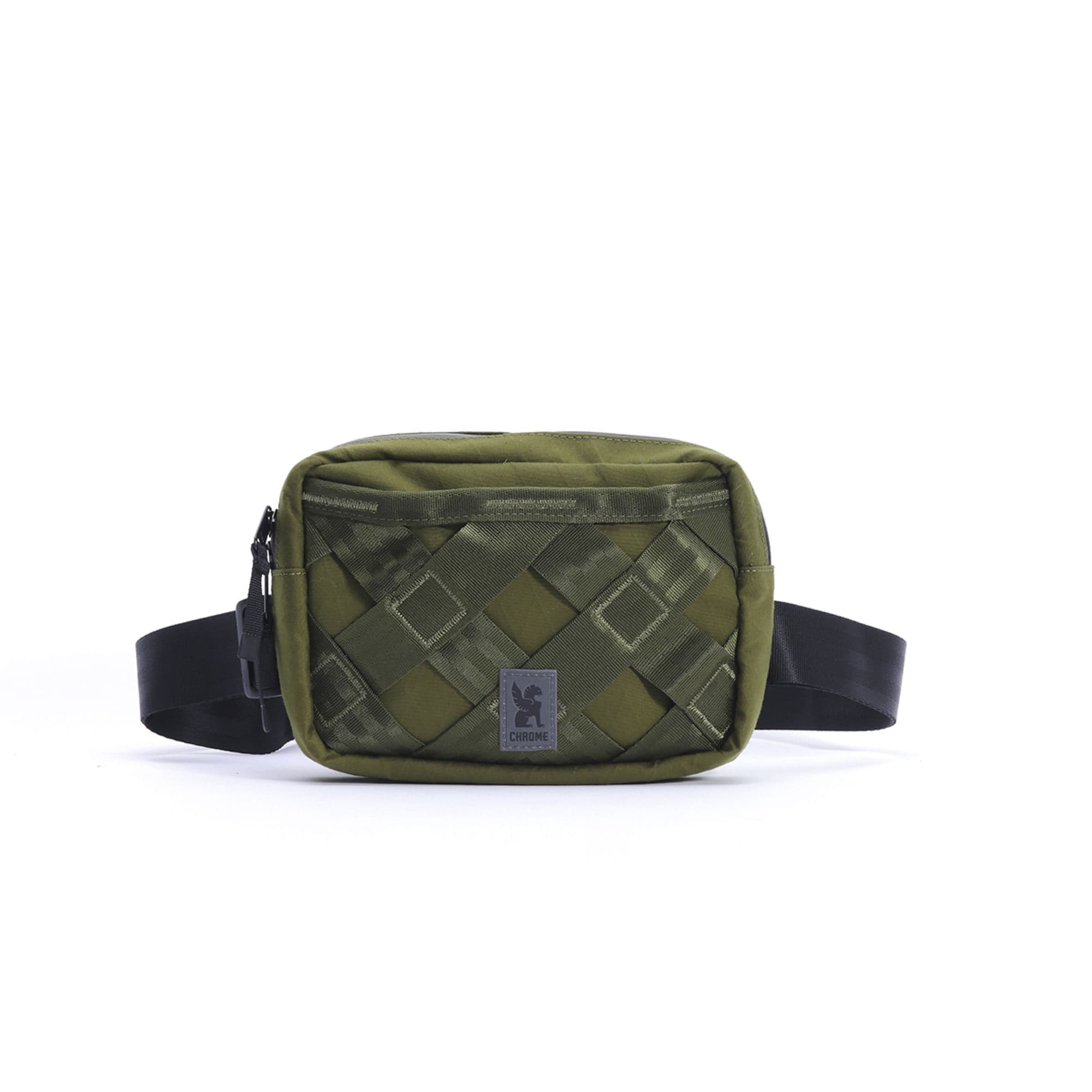The full front of the Barrage 2L Sling in green #color_moss x