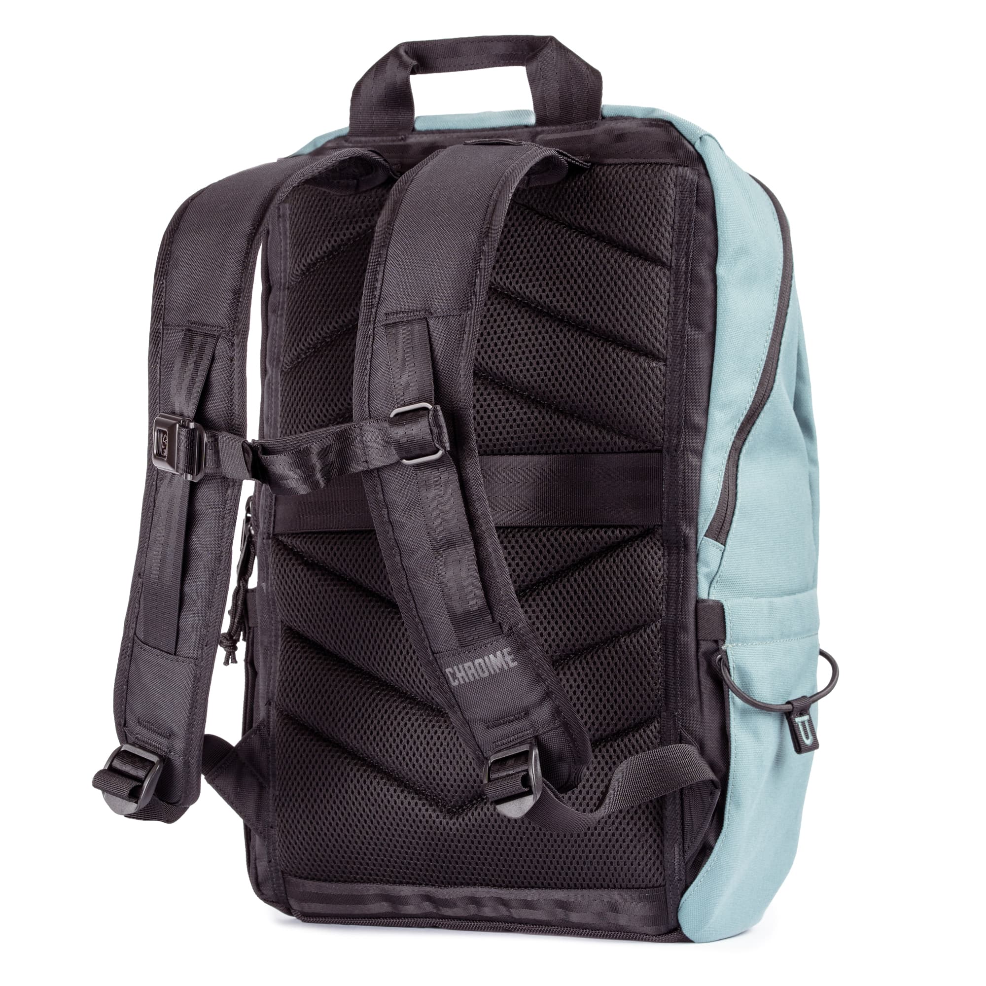 The back of the new Recruit 22L Backpack in Steel Blue #color_steel blue