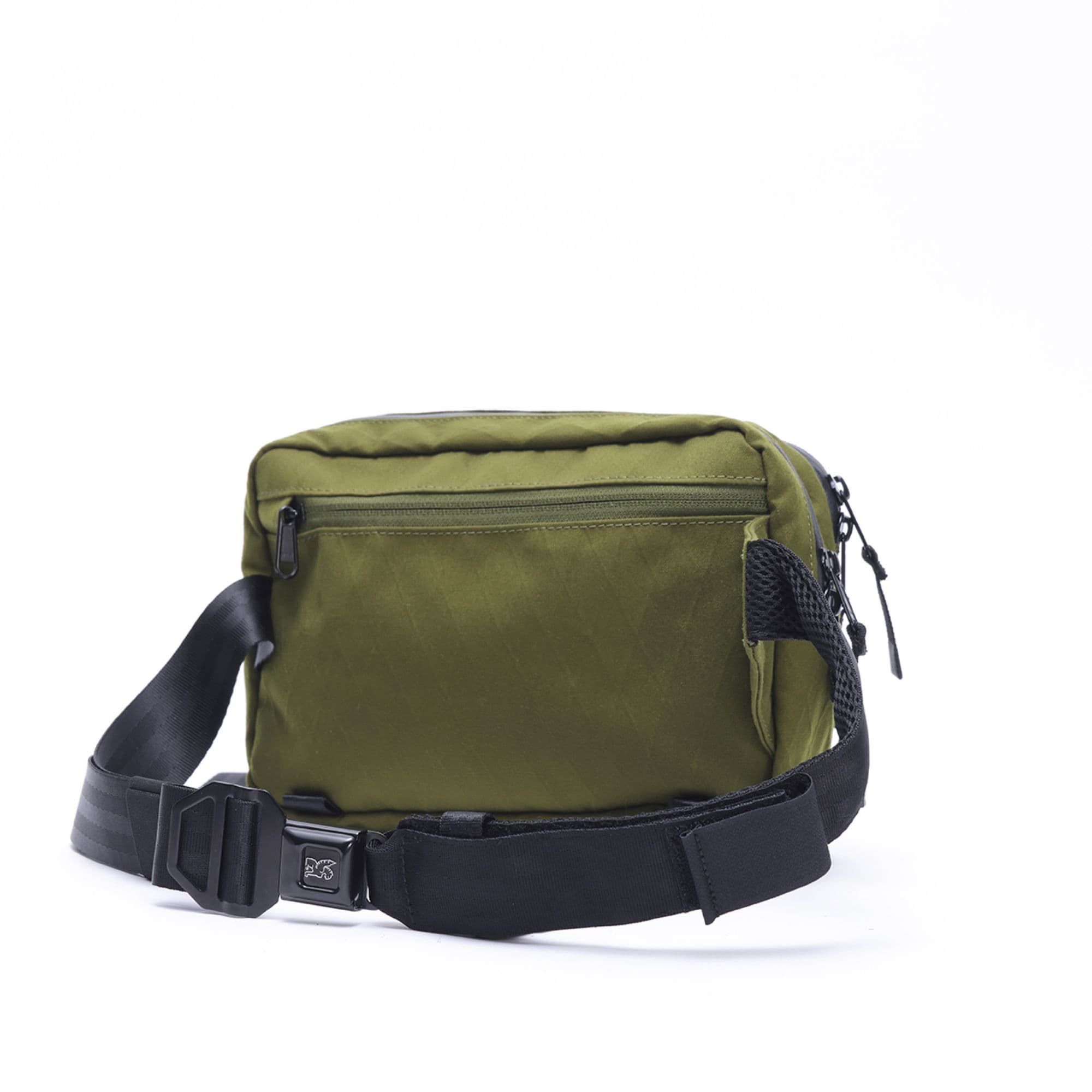 The back of the Barrage 5L Sling in green #color_moss x