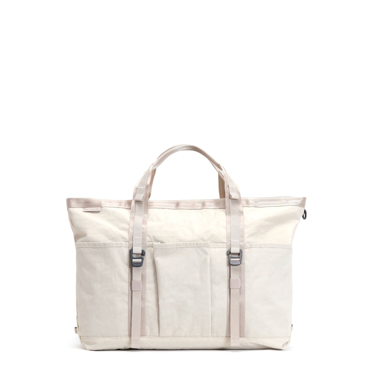 The back of the Messenger 28L Tote now in a chalk color #color_chalk