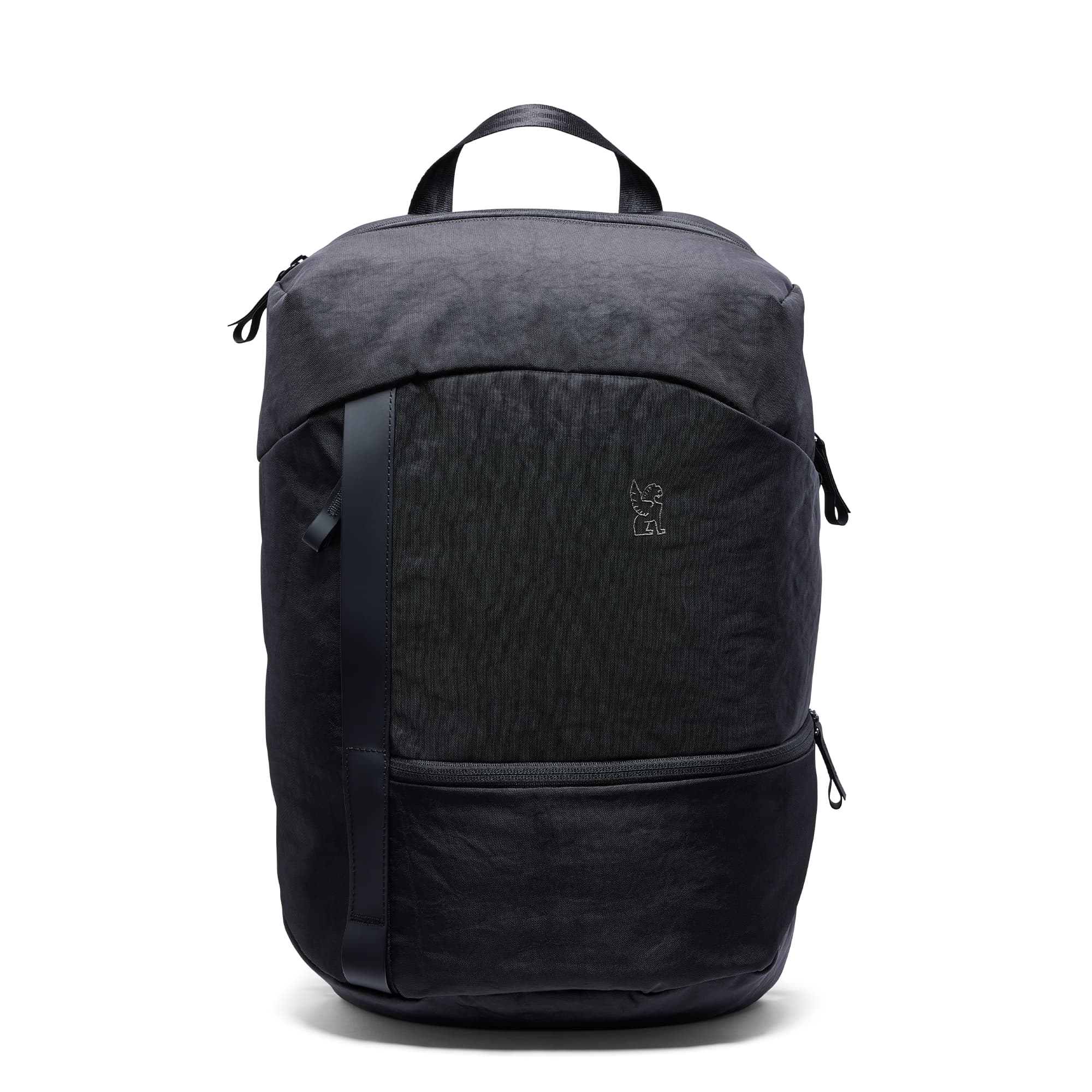 Camden backpack in black full front view #color_black