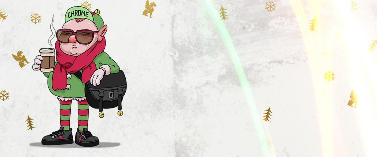 An elf and neon lights for Chrome Industries gift guide