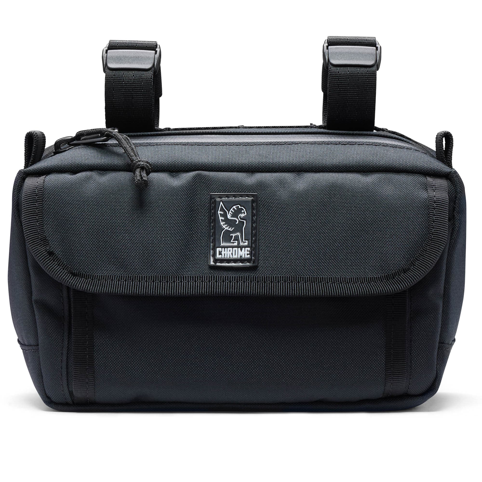 Holman Handlebar Bag in black full front view #color_black