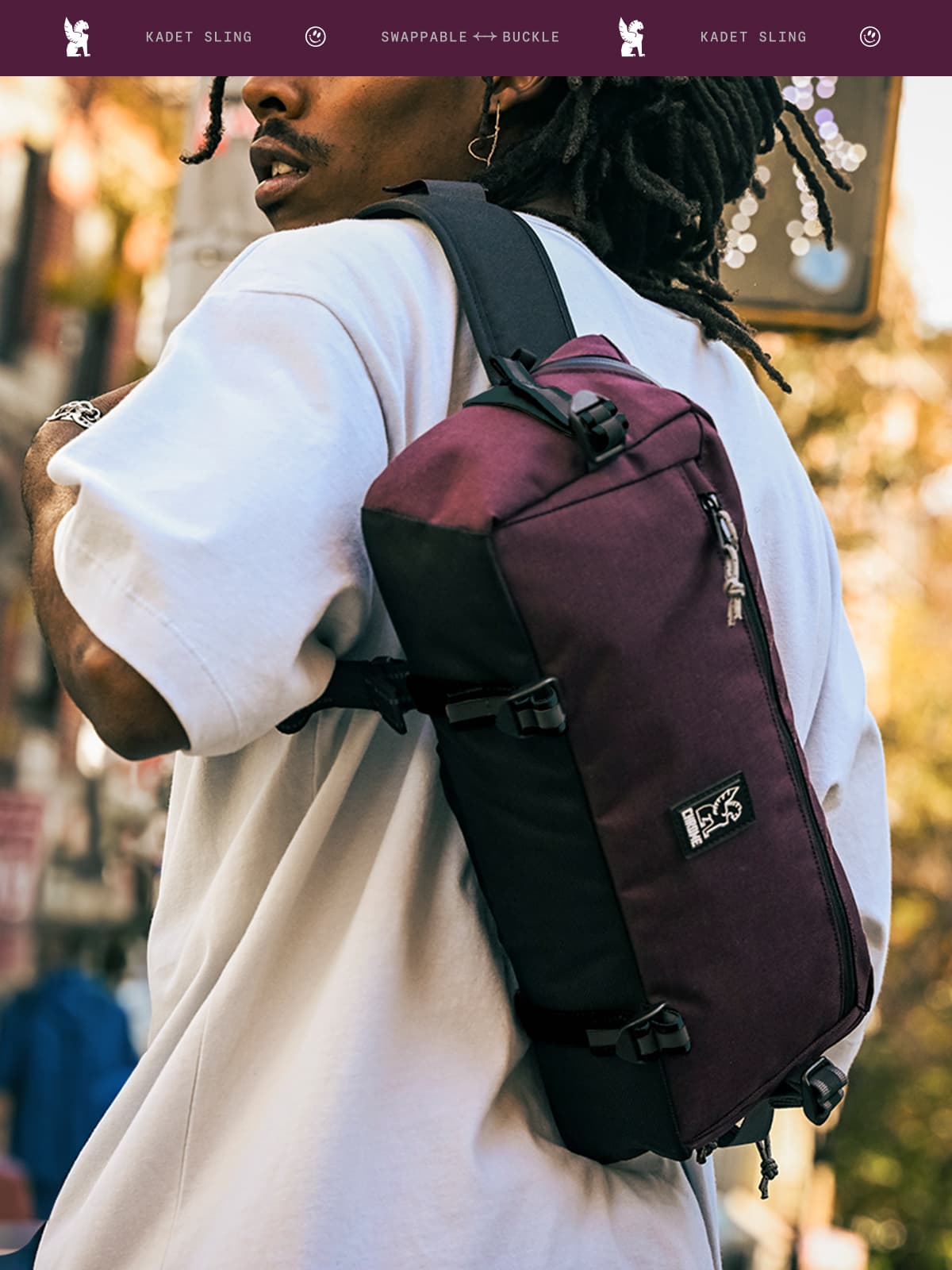 Kadet Sling in Royale on a person smaller image