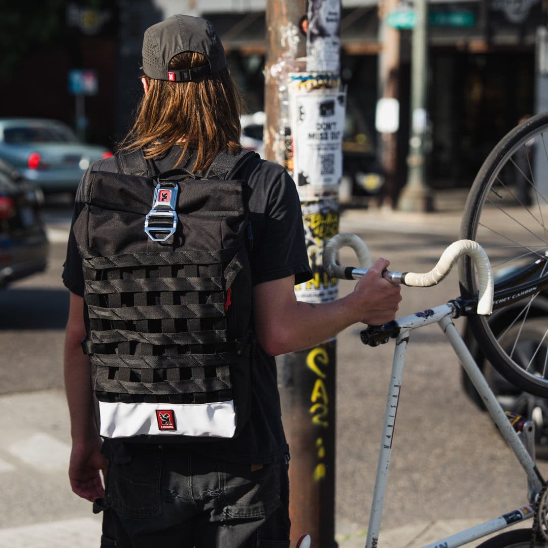 The new classic Barrage worn by a guy holding his bike