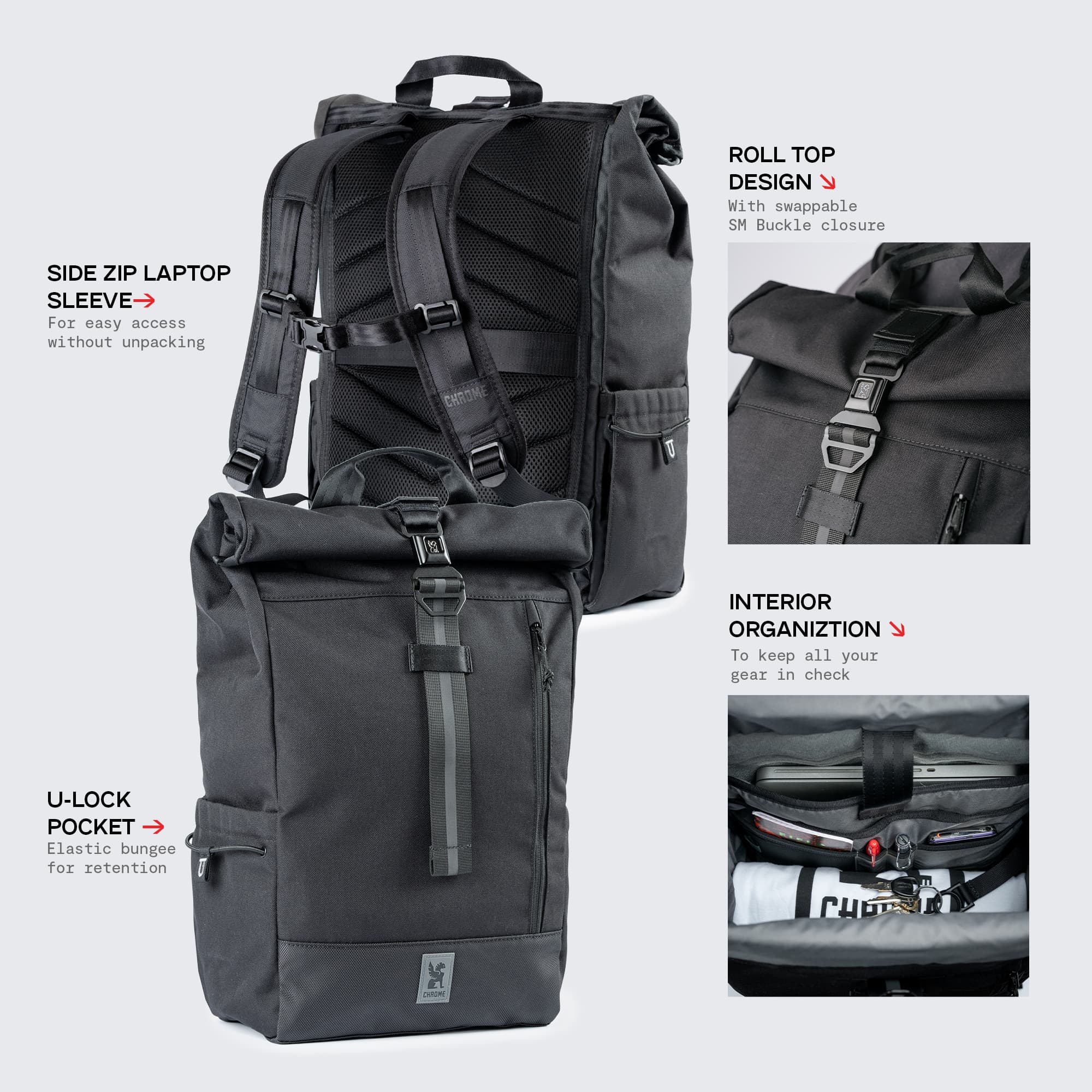 Feature callouts for the new Initiate 26L Backpack