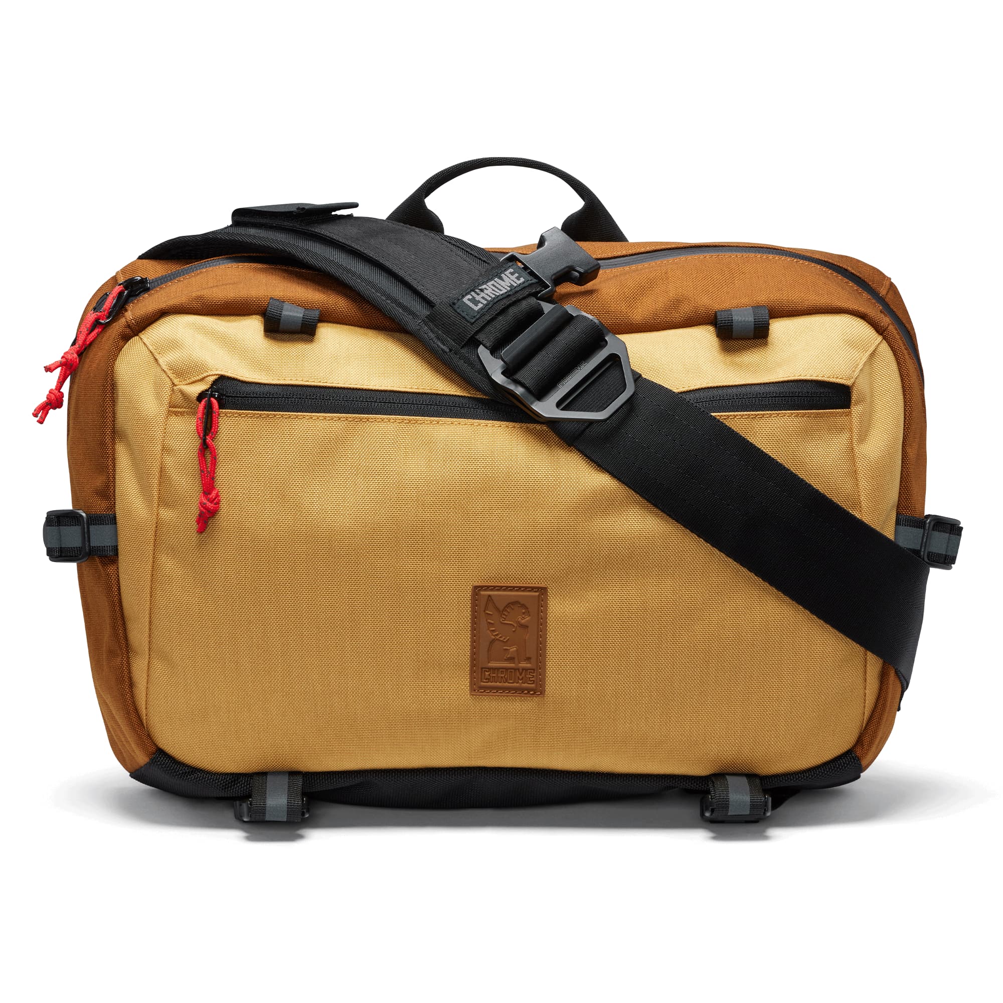 The full front of the Kadet Max Slide in golden brown #color_amber tritone