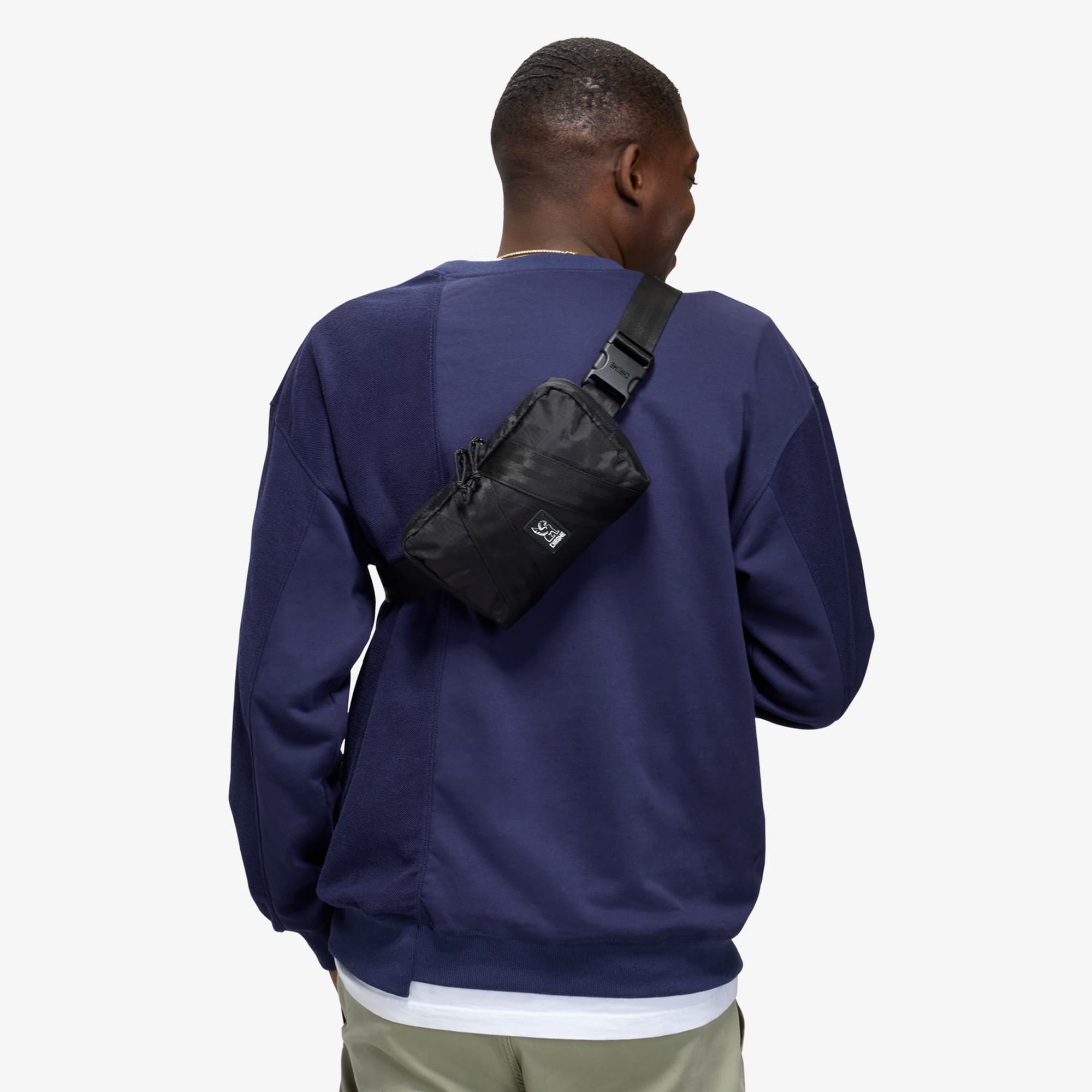 Mini Tensile Sling worn by a man on his back