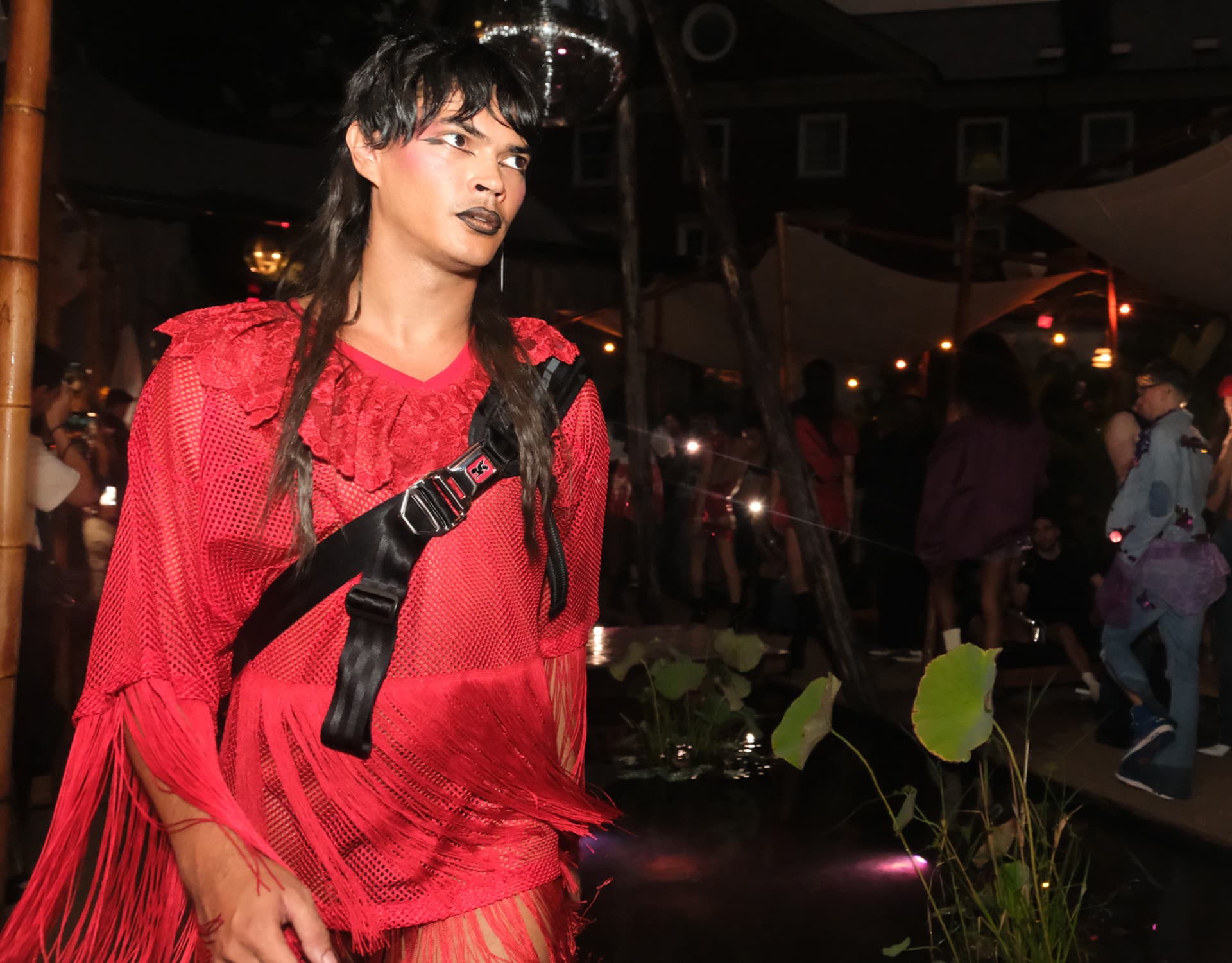 Chrome buckle bag on fashion week runway