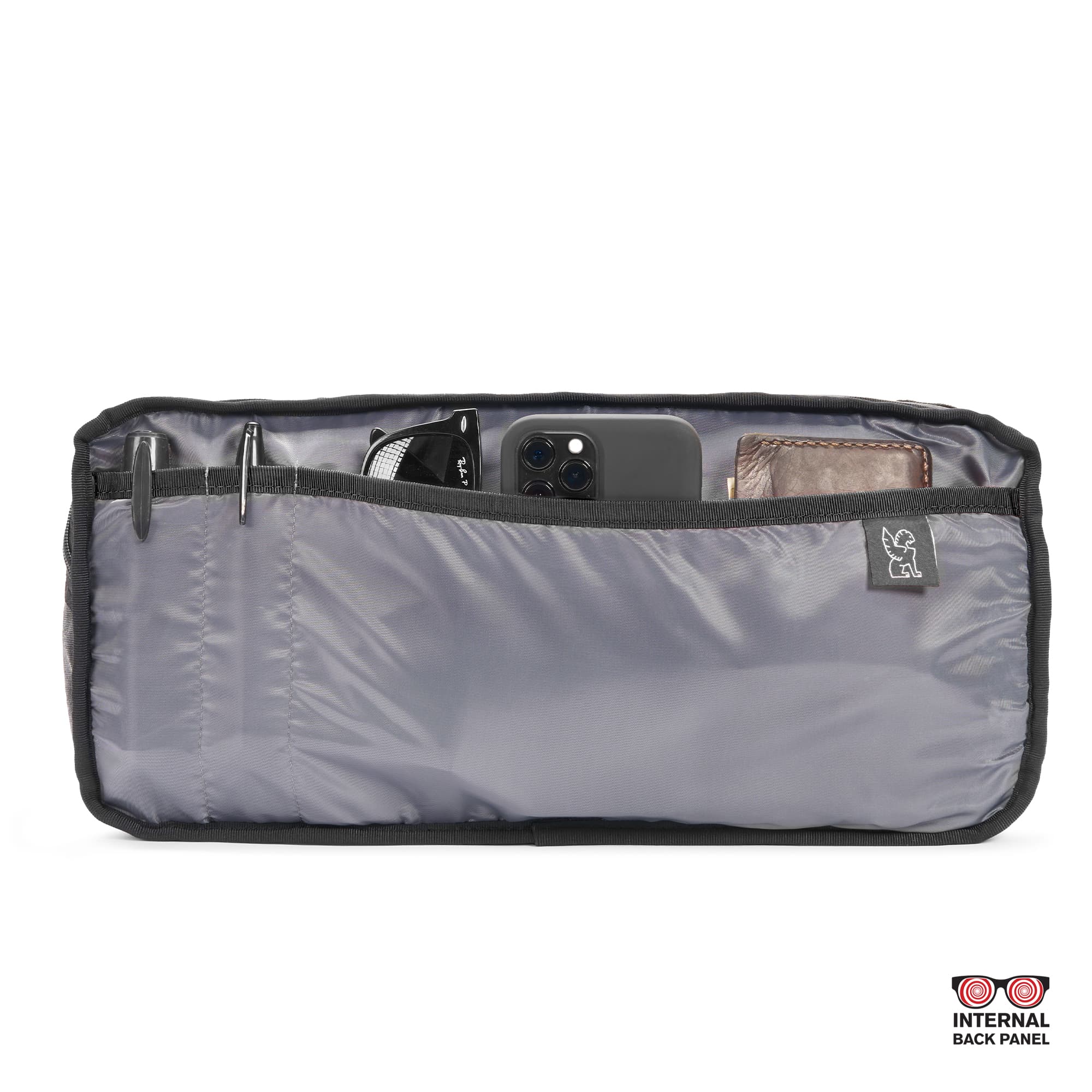 The inside of the Kadet sling in mauve pink #color_mauve x
