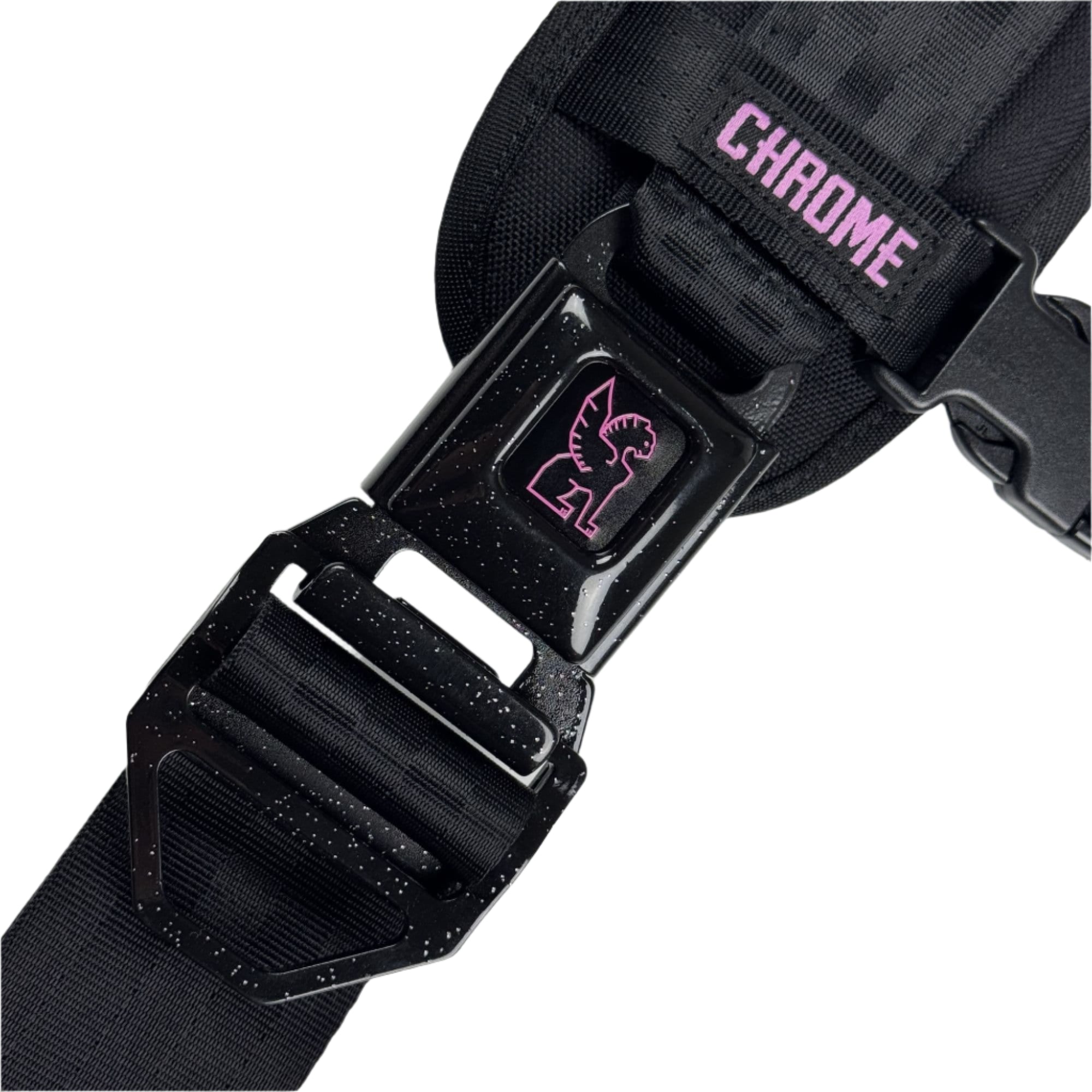 Glitter buckle in black on the Rio Rose Citizen #color_rio rose black